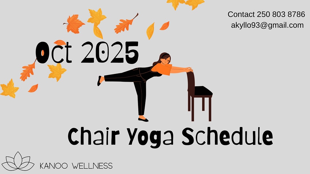 🪑✨ October Chair Yoga Calendar ✨🪑
Mondays – Chair Yoga + Barre Fusion
🕥 10:30–11:30 a.m. @SweetFreedomYoga
💪 Build strength, support your posture, ease back pain & feel energized!
Wednesdays – Chair Yoga in Canoe
🕤 9:30–10:30 a.m. @ Canoe Seniors Hall
🌿 Gentle movement to release tension, improve mobility, and find balance.
Chair Yoga is for EVERY body! Accessible, supportive, and a wonderful way to connect to your breath, body, and community.
👉 Do you want to relieve back pain, build strength, and improve balance? Come join us this October.
#ChairYoga #AccessibleYoga #BackPainRelief #GentleMovement #YogaForEveryone #StrongAndBalanced #CanoeBC #SweetFreedomYoga #KanooWellness