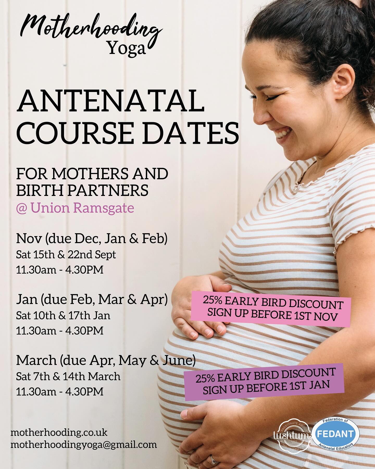Which Antenatal course is suitable for me and my birth partner?
Ideally you don’t want to attend an Antenatal course from 6 months into your pregnancy as your birth options and ideas may change closer to your due date. You also don’t want to forget any information and you want to attend a course with other families who are due at a similar time.
You also (ideally) don’t want to attend an antenatal course too close to your due date, where you may risk not making all of the classes, or being too uncomfortable.
If one of the course dates doesn’t suit you, you’d prefer a 1-1 or to pay with a payment plan. I will do as much as I can to accommodate your needs, so please do DM me with any questions.
Sharing the next few course dates and some wonderful 25% discount Early Bird offers for.
For full info on the courses please see the website or DM.
#antenatal #pregnancy #birth #baby #birthpreperation #thanet #earlybird #ramsgate #margate #kent #brodstairs