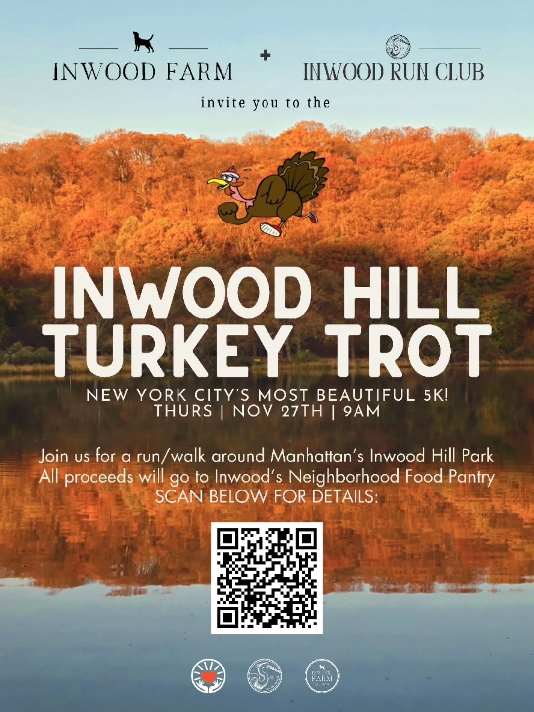 2025 Inwood Hill Turkey Trot
"NYC's Prettiest 5K"
It's our 6th annual event! ALL proceeds for this event go to support the local food pantry run by Cabrini Immigrant Services.
This year's event is being supported by NYC PARKS, Inwood Run Club, Uptown Collective and others.
You can register here: http://events.elitefeats.com/25inwoodhilltt
Hope to see you there!!!