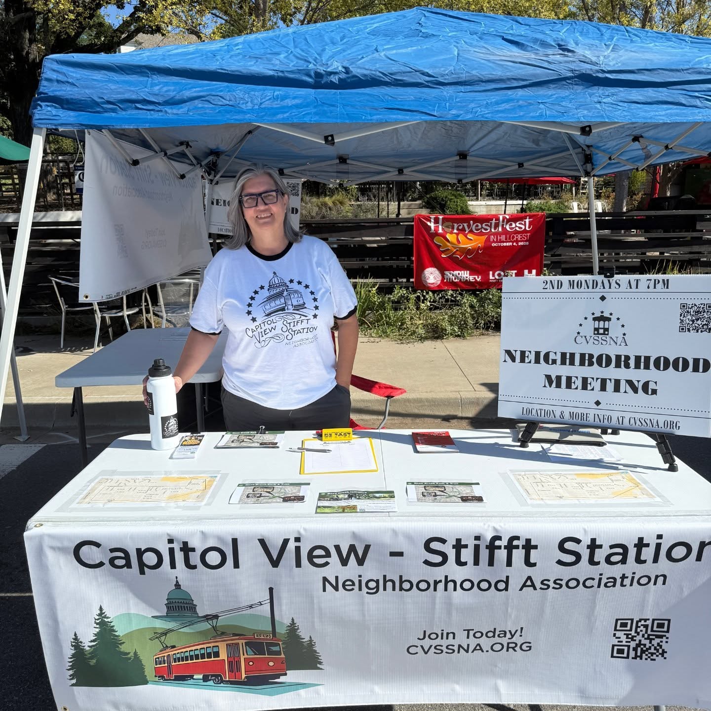 We are here at Harvest Fest! Residents, stop by to grab a sticker & learn more about Rose Creek Park and the ongoing road diet project.
It's also the perfect time to join the neighborhood association if you aren't already a member- annual dues are are only $10/household!
Our booth is right in front of Hill Station. Stop by and say "hi!"