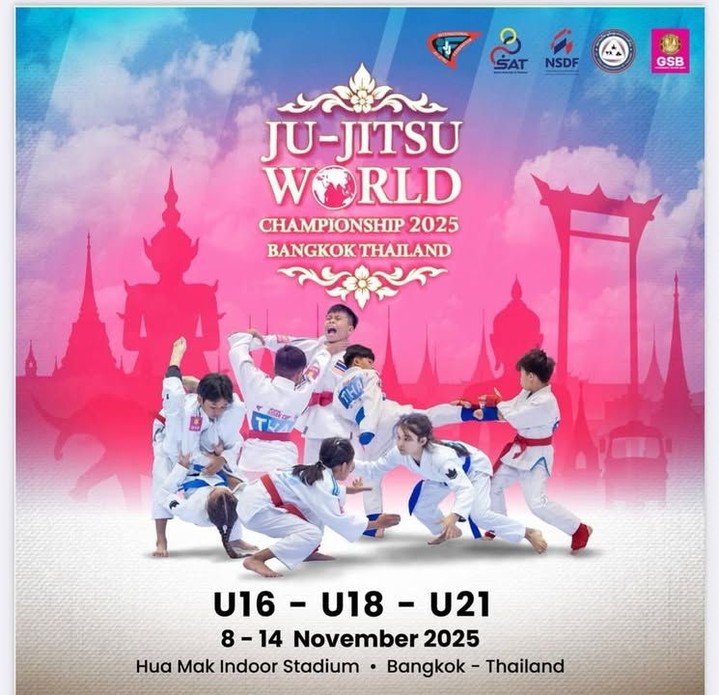 بطولة العالم للجو جيتسو 2025 في بانكوك، تايلاند
8 - 14 نوفمبر 2025
ملعب هوا ماك الداخلي، بانكوك
الفئات: U16 • U18 • U21  #JuJitsuWorld2025 
#Bangkok #U16 #U18 #U21 #abdulaziz #samuraijits #MMA بطولة العالم للجو جيتسو 2025 في بانكوك، تايلاند
8 - 14 نوفمبر 2025
ملعب هوا ماك الداخلي، بانكوك
الفئات: U16 • U18 • U21  #JuJitsuWorld2025 
#Bangkok #U16 #U18 #U21 #abdulaziz #samuraijits #MMA