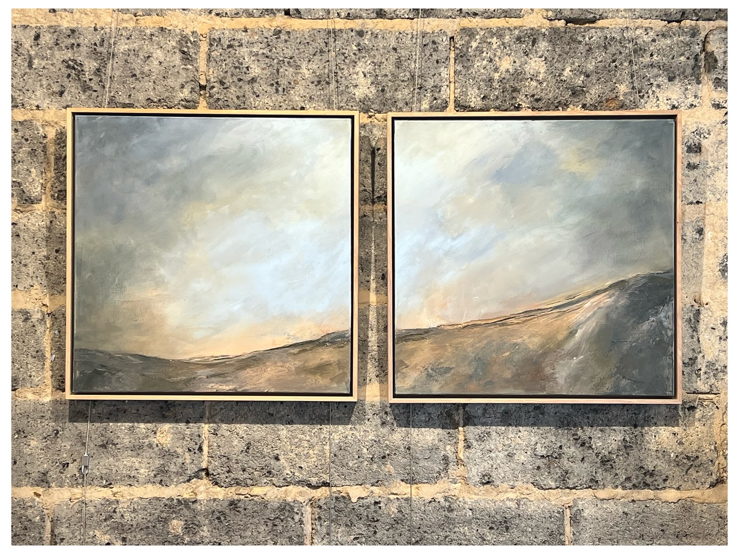 Sound on for this one ☺️ I’ve always loved John Denver’s music. In Rocky Mountain High he describes a man being born in his 27th year ‘comin’ home to a place he’d never been before’. That line resonates deeply with me. it’s such a beautiful way of describing finding your home, which may not be the place you were born or grew up.
My diptych ‘Coming Home - Part 1 & 2’ was inspired by those thoughts and feelings of searching for that place to call home.
Part of my solo exhibition @nany_gallery on until 1 November.
53cm x 106cm (approx.). Acrylic on canvas, framed in natural oak, $900. Available to purchase via my website, link in bio.
NaNY Gallery
148 Yarra Street, Warrandyte
Mon-Fri 8am-3pm, Sat-Sun 8am-4pm