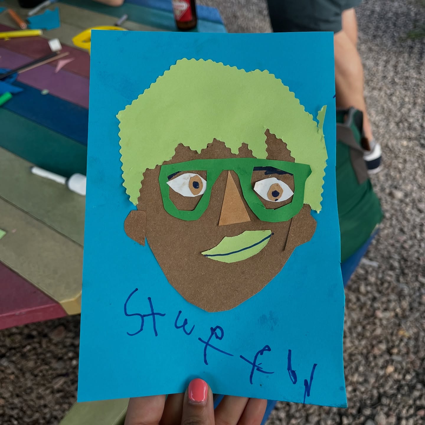 Adorable collage self portraits made with Jaz at this year’s Splott Fest Eco-Market! 💚