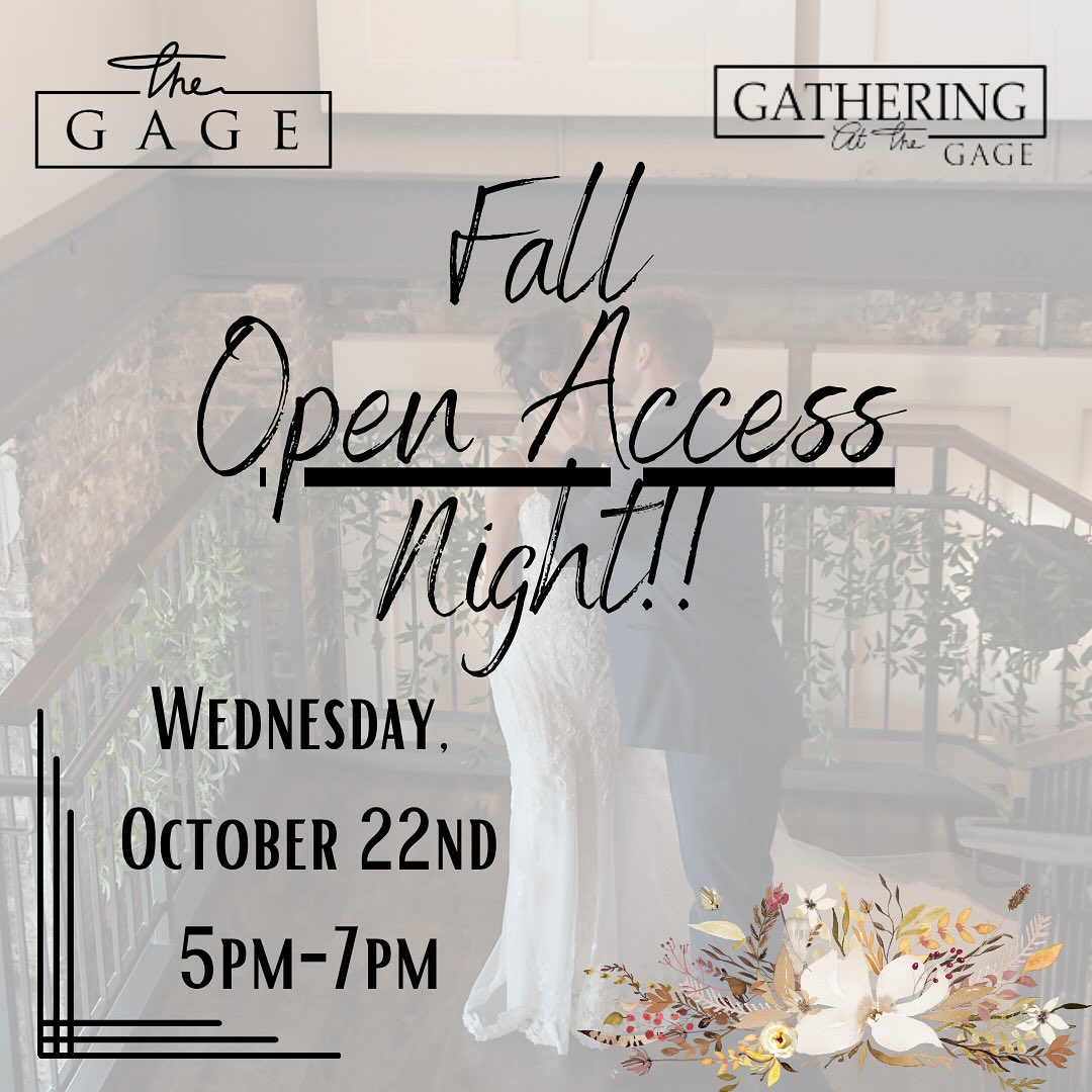 🍂 It’s Open Access Month! 🍁
Join us on Wednesday, October 22nd, from 5:00 to 7:00 p.m. for our Open Access Night! Both of our venues will be open and beautifully decorated for fall.
We will have some of our favorite vendors on-site, along with delicious food samples, drinks, and exciting raffles!
Feel free to bring your wedding party or business friends to explore your current or future venues. Reservations are not required.
We can’t wait to see you all there!❤️🔥