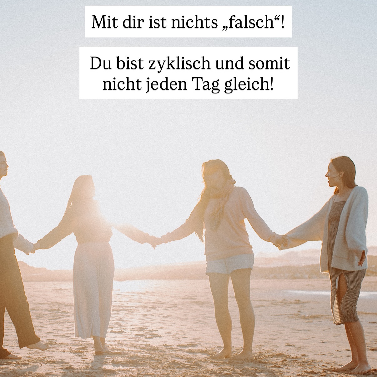 Wenn du spürst, dass es Zeit ist, dein Mindset zu verändern und endlich im Einklang mit deinem Zyklus zu leben, dann ist mein Feminine Flow Gruppen-Coaching für DICH!
Ich weiß aus eigener Erfahrung, wie überfordernd und einsam der Weg manchmal sein kann, wenn man versucht, alles allein zu schaffen. Und ich weiß auch, wie stärkend es ist, sich Unterstützung zu holen.
In unserer geschützten Gruppe wirst du sehen:
Du bist nicht allein.
Hier darfst du ganz du selbst sein, deinen Zyklus kennenlernen und dich selbst noch einmal von Grund auf neu entdecken. Und glaub mir: das ist fucking empowernd. ✨
Wenn du dabei sein möchtest, schreib mir einfach eine Nachricht oder kommentiere „Feminine Flow“,
ich schicke dir alle Infos. 💌
#zyklusbewusstsein #zyklusbewusstleben #pmsverstehen #zykluswissen #menstruationswissen #frauengesundheit