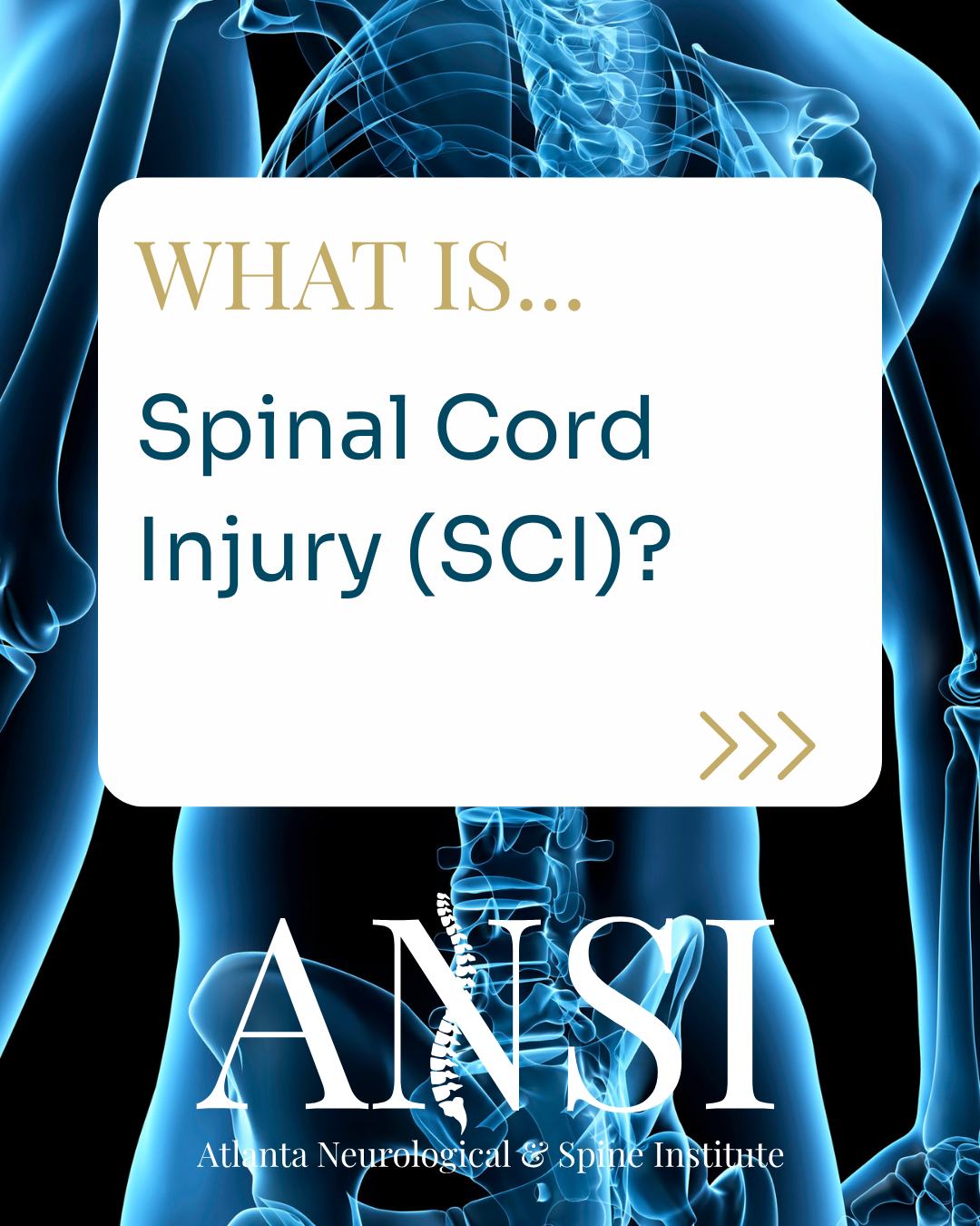 A Spinal Cord Injury (SCI) happens when the spinal cord is damaged, often from trauma, accidents, or disease.
This type of injury can disrupt communication between the brain and body, leading to partial or complete loss of movement and sensation below the injury site.
The impact depends on where and how severe the injury is—but with early care, rehabilitation, and new treatments, recovery and improved quality of life are possible.
At ANSI, we’re here to help patients and families navigate every step of the journey.
.
.
.
#WednesdayWisdom #ANSI #AtlantaSpineExperts