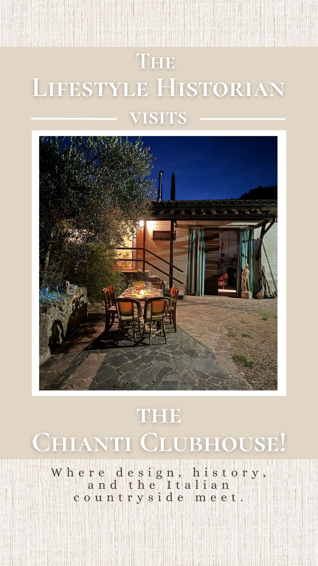 A week ago, I found myself waking up in the Tuscan countryside with rolling hills, olive groves, and vineyards that seem to go on forever. It was the kind of morning where the landscape looked like a painting and I was considering calling Italy home forever.
This wasn’t just any Tuscan escape. It was my first glimpse of #ChiantiClubhouse, the newest vision of my friend Toma Clark Haines, also known as The Antiques Diva. Though still in its early stages, the Clubhouse is already a dream taking shape: a private, to-the-trade retreat where antiques, design, food, and la dolce vita converge.
The Chianti Clubhouse is an experience, the complete package. Guests will not only stay in this serene Tuscan setting but also step into Toma’s world of discovery. She offers curated antique buying tours across Tuscany, sharing her unmatched expertise and local connections along the way. Back at the Clubhouse, you can take part in Tuscan cooking classes, share stories over a glass of estate-made wine, or select treasures directly from the onsite warehouse. Olive oil pressed from the groves and wine produced from the vineyards are also available for you to take home.
The best part? It’s by appointment only, an insider’s haven, a sanctuary for those who want to pair history with design, and culture with comfort. Inquire directly with @TheAntiquesDiva for available 2025-2026 dates and booking details.
“Seeing visions like this come to life reminds me why storytelling matters. Let’s connect and elevate your story together.”
Today’s LH Discovery 💡
The Chianti region has produced wine since at least the 13th century, when Florence and Siena first formalized vineyard boundaries. But it wasn’t until 1716 that Cosimo III de’ Medici, the Grand Duke of Tuscany, issued an official decree protecting the name “Chianti”, making it one of the world’s earliest legally defined wine regions.
#thelifestylehistorian #LH #discoveries #learninghistory #historyfinds #ChiantiClubhouse #TheAntiquesDiva #AntiqueBuyingTours #TuscanLifestyle #TuscanyItaly #ItalianCountryside #ChiantiRegion #TuscanDream #AntiquesLovers #InteriorsWithHistory #ModernMeetsAntique #EuropeanDesign #LaDolceVita