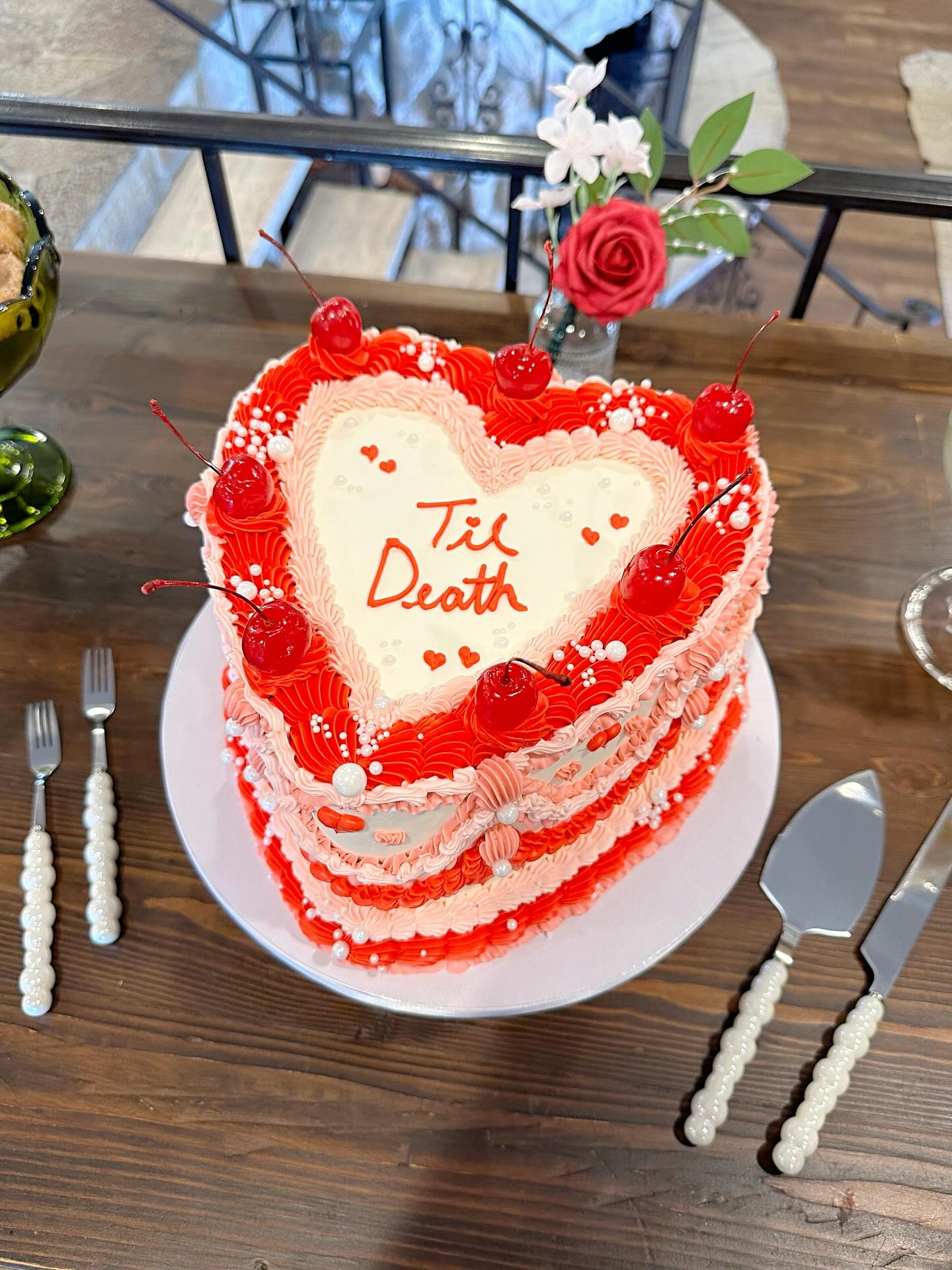In love with this heart themed cake and dessert bar❤️
We made this cake along with a dessert bar and 2 half sheet cakes for a wedding last October, and I am still obsessed with the theme! Every detail in this wedding was absolutely gorgeous, and it was such a pleasure to be a part of it for the sweetest couple. Swipe ➡️ to see the cutest heart themed table scape, and all the treats🩷
Their main cake was a strawberry cake, with lemon curd and fresh strawberries filling, and lemon Italian meringue buttercream. Their dessert bar included apple pies, key lime pies, cherry pies, pumpkin pies, cinnamon sugar heart donuts, sugar heart donuts, chocolate glazed heart donuts, chocolate covered pretzel rods, gluten free birthday cake cupcakes, and sugar free lemon raspberry cupcakes.
Their first sheet cake was a funfetti cake, with strawberry compote filling, and vanilla Italian meringue buttercream. Their second sheet cake was an espresso soaked mocha cake, with tiramisu filling, and coffee Italian meringue buttercream. They had so many incredible options for their guests to enjoy all night. So good!🤤
#dessertbars #weddingdesserttable #desserttables #valentinescake #heartcakes #boiseweddings #idahowedding #boisebakery #boiseweddingcakes #boisecustomcakes #boisecakes