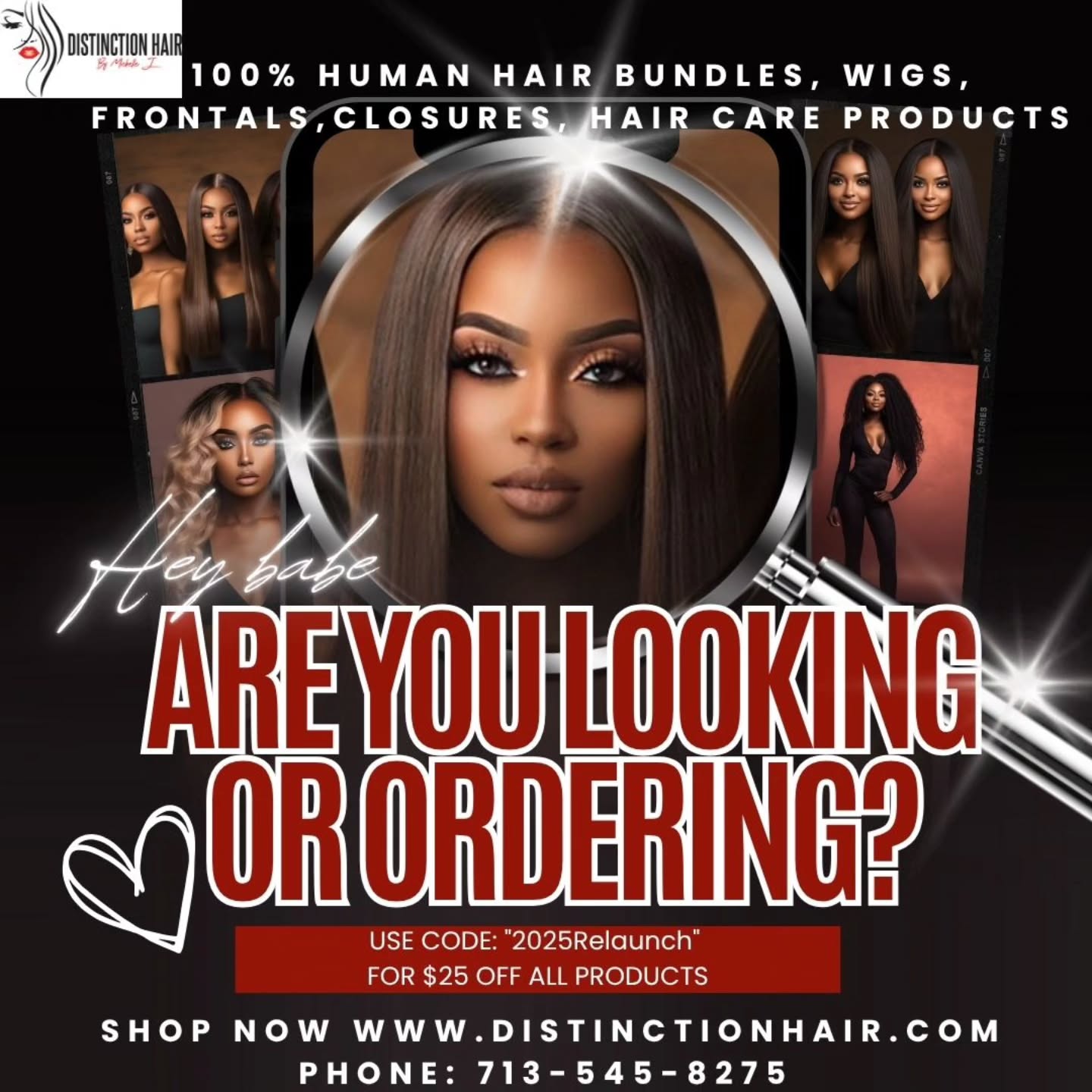 Let Me Reintroduce Myself....
Distinction Hair by Michelle J.
The Rebranding, The Relaunching...Get Into The Distinction Effect...
Apply $25 off all products with the promo code "2025Relaunch"
https://www.distinctionhair.com
We accept Afterpay, Affirm and Klarna for those looking to pay over time for your order..
The Distinction Effect..
"Dare to be Different"
💆🏾Come get your hair💆🏾 (Bundles,frontals, closures,customized wigs,hair accessories,hair growth oil)
Hair Prices
16-18"- 65.00
20-22"-75.00
24-26"-85.00
28-30"- 95.00
32-34"-125.00
34-40"-145.00
(Add 20.00 to price for Raw Collection)
-613 Collection
16-18"- 75.00
20-22"-85.00
24-26"-95.00
28-30"- 105.00
32-34"-135.00
34-40"-155.00
-613 Raw Collection (Add 20.00 to price for Raw Collection)
-Closures to include HD/Transparent 4×4,5×5:125.00
-Frontals to include HD/Transparent/360: 165.00-200.00
-Wigs: Starting at 260.00-550.00
-Customized Closure Wigs: Starting at 320.00-560.00
-Customized Frontal Wigs: 360.00-600.00
Hair Accessories: Satin Bonnetts 20.00
Hair Tie: 10.00
Hair Growth Oil: 20.00
Hair in stock/Hair on hand
Pickup,Delivery,Shipping,
Pre-order
Textures: Straight,Natural Wave,Water Wave,Loose Wave,Body Wave,Deep Wave,French Curl, Kinky Curl
#fypage #hairextensions #distinctionhair #wigsforsale