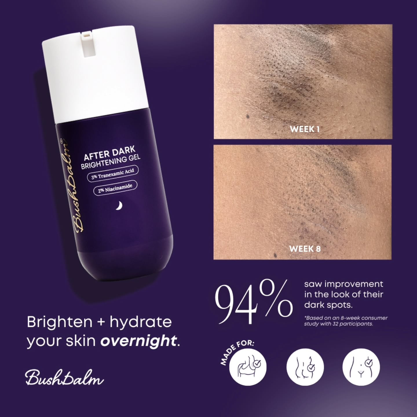 Pesky pigmentation... ELIMINATED. Lighten & brighten unwanted dark spots without bleaching!
Great for post-wax at-home aftercare. Can be paired with its sister product: Radiant Reset Exfoliating Toner Pads.
Gel: $29 Toner Pads: $19
Both available VERY soon at FFBC.