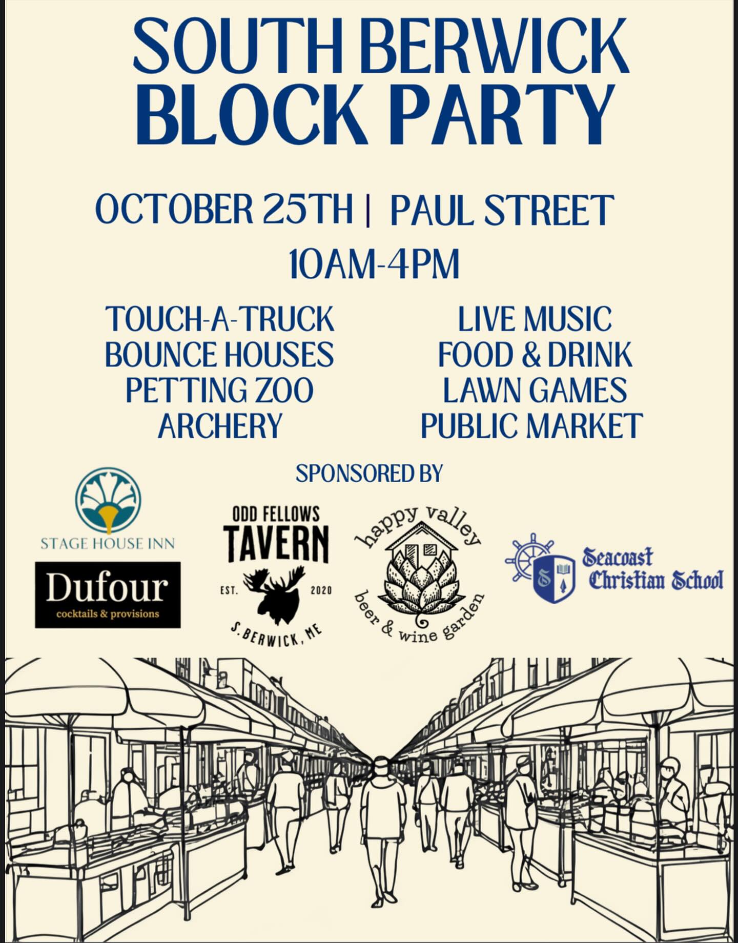 South Berwick is throwing a Block Party on Paul Street Saturday, Oct. 25, and weāre here for it!
Local vendors, live music, and all the good energy from a downtown thatās set up for people, not just cars.
Check out all the action & join the bar crawl, a fundraiser for South Berwickās annual Home for the Holidays event.
The crawl wraps up at Happy Valley where weāll keep the party going with drink specials and live music!
.
.
.
.
#southberwick #rollinsfordnh #blockparty #buylocal #craftbeer #dovernh #peoplenotcars #smartstreets #mainstreetmaine #locallivemusic #homefortheholidays #southberwickmaine #seacoasteats #seacoastactivities #familyfriendly