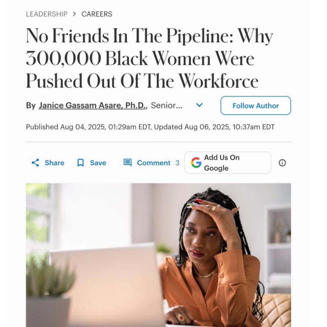 🚨 The Pipeline Is Broken — But We’re Building New Ones.
Forbes recently reported that nearly 300,000 Black women have exited the American workforce in just three months — often not because of lack of ambition, but because of a lack of support, equity, and belonging.
👉🏾 Read the article
As my doctoral research revealed, when the traditional systems exclude us, we don’t disappear — we rebuild.
Black women are founding businesses at 6× the national average, generating over $60 billion in annual revenue, yet still operating with fewer resources, less visibility, and limited access to capital.
That’s why my study, “She Works Hard for the Money: Black Women Entrepreneurs, Networks, and Success,” centered on how we create our own ecosystems of resilience through Resource-Building, Intentional Visibility, Supportive Community, and Entrepreneurial Self-Efficacy — the pillars of my R.I.S.E.™ Framework.
The truth? We may be leaving the workforce, but we are not leaving the work.
💡 When Black women build networks rooted in trust and reciprocity, we don’t just survive systems — we reimagine them.
#BlackWomenInBusiness #Entrepreneurship #RISEFramework #TheNetworkingDr #ConfidenceConnectionsCommunity #Leadership #ResearchToPractice #BlackWomenLead