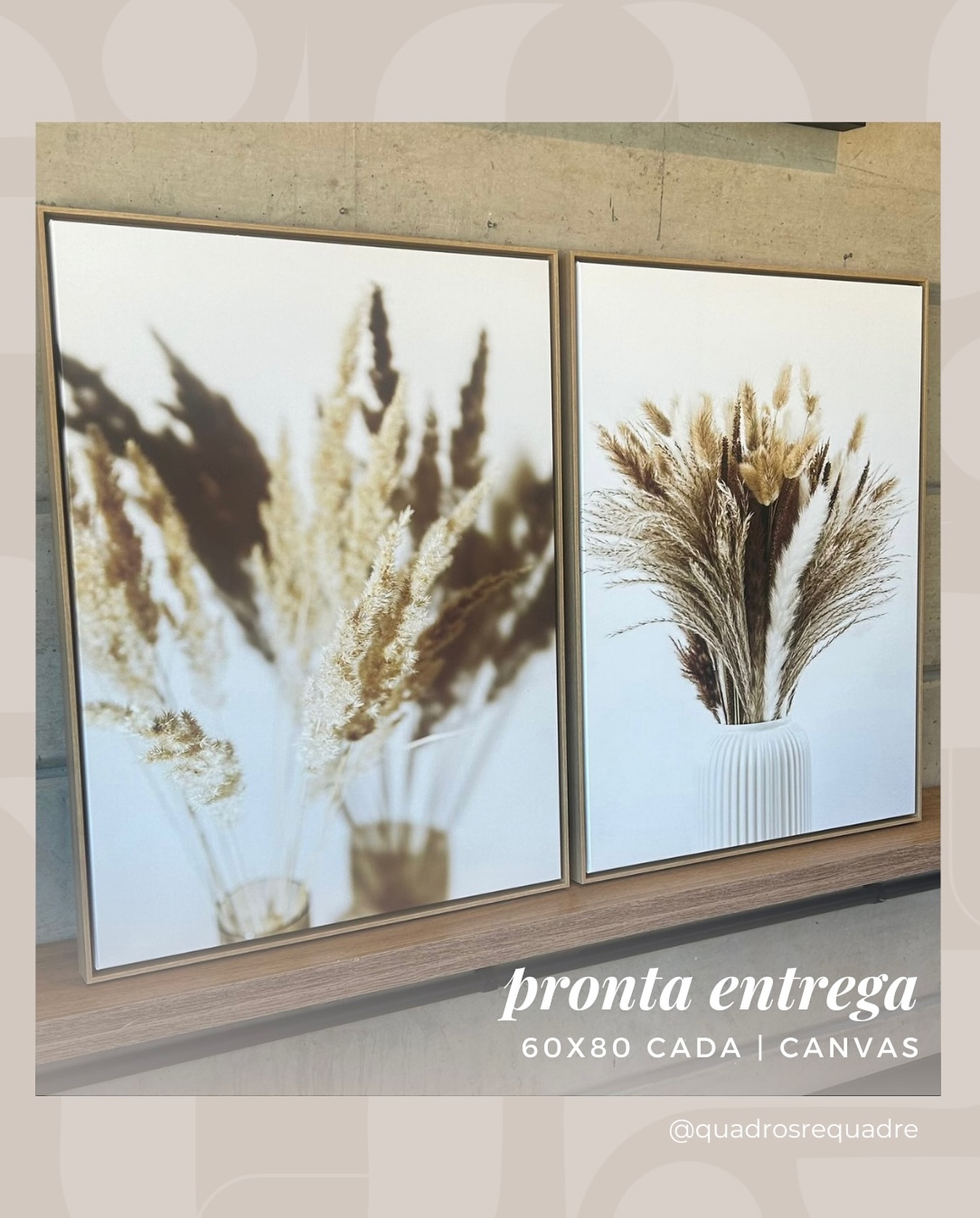 Leveza, harmonia e aquele toque natural que transforma o ambiente. ✨🤩
Disponível à pronta entrega — 60x80 cada | Canvas