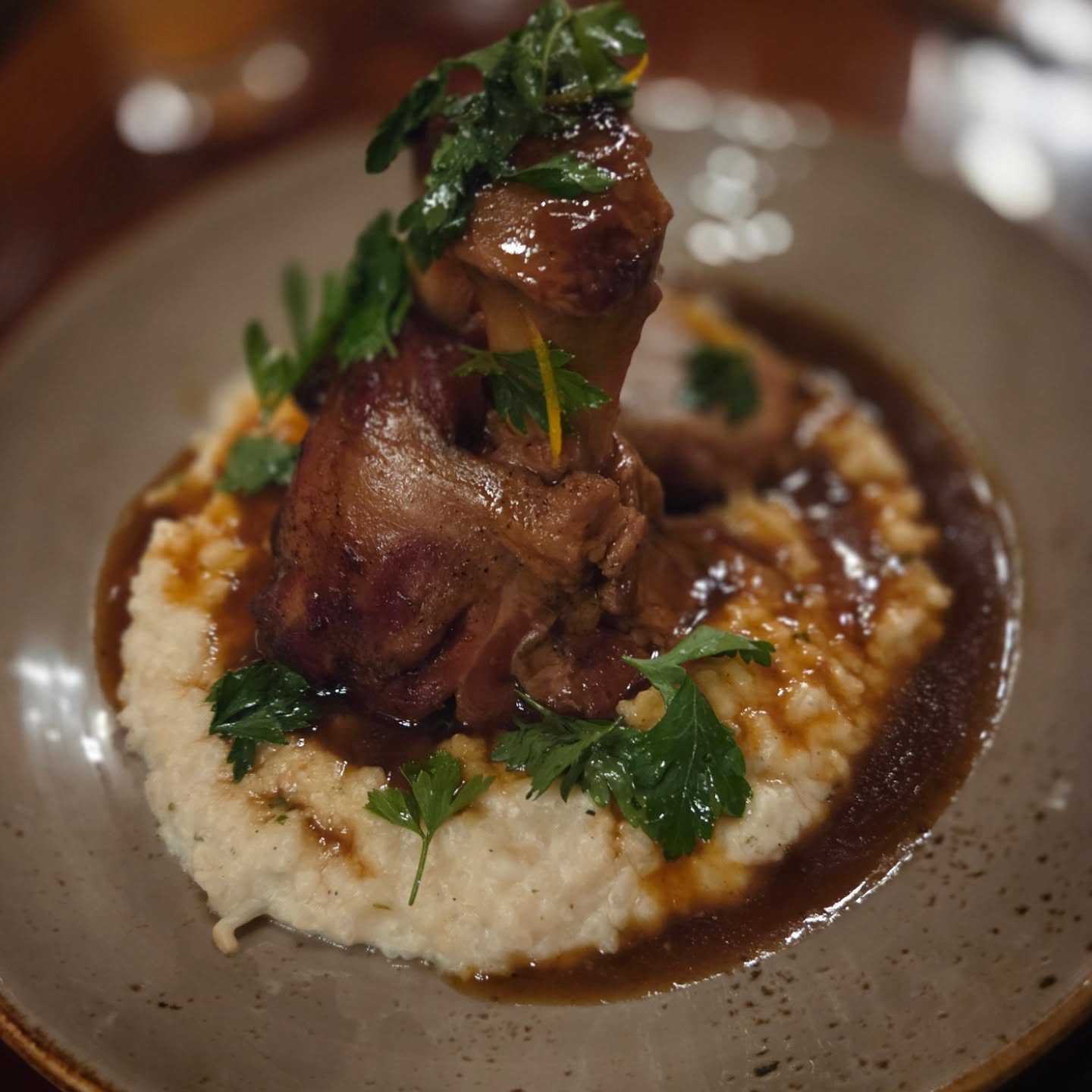 Cheerwine Braised Pork Osso Bucco from @canyonkitchen extremely tender and worth the order
#cheerwine #ossobuco #pork #cashiersnc #sapphirenc #munchandmeanderwnc #munchandmeander
