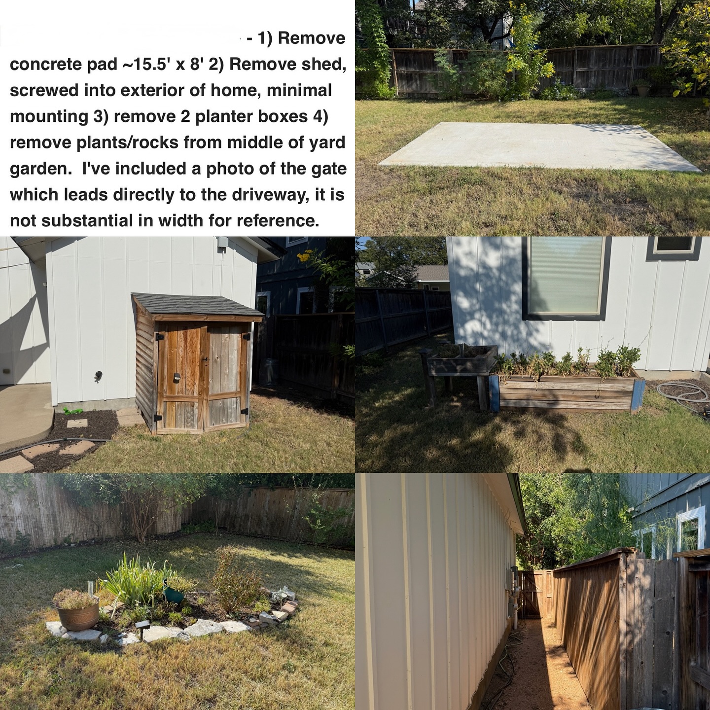 This one was a fun challenge for the toughest junk removal team in Austin. Couldnât get any machinery in, so had to remove it all the old fashion way, wheelbarrow. Had a lot of fun jackhammering. Took away about 4 tons of concrete tied in with rebar. Also removed some rocks, demoed a little shed, and planters with plants. Also, always good time teaming up with @longhornjunkremoval and @stabenbros đ«Ą