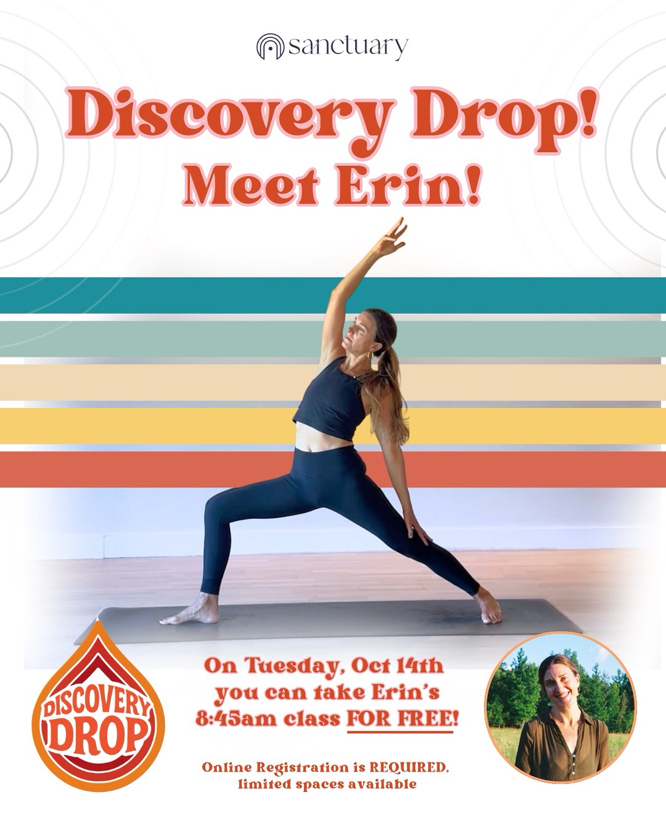 DISCOVERY DROP!! ๐จ
The Discovery Drop is our monthly initiative to make it easier for you to explore new styles and connect with our talented instructors! Itโs one completely FREE class with a featured teacher every month. This is your chance to try something new with no commitment.๐
๐ฅณ This month, weโre spotlighting Erin Barton! @erinebarton Weโve heard incredible feedback about her inspiring teaching style, and weโre excited to have her as such a valuable asset to our team.
Join Erin for her FREE Discovery Drop class on Tuesday, October 14th at 8:45am! Enjoy an All Levels Vinyasa Flow and a chance for you to experience firsthand why our community is already raving about her. ๐
You can register for her class on MindBody completely FREE! ๐