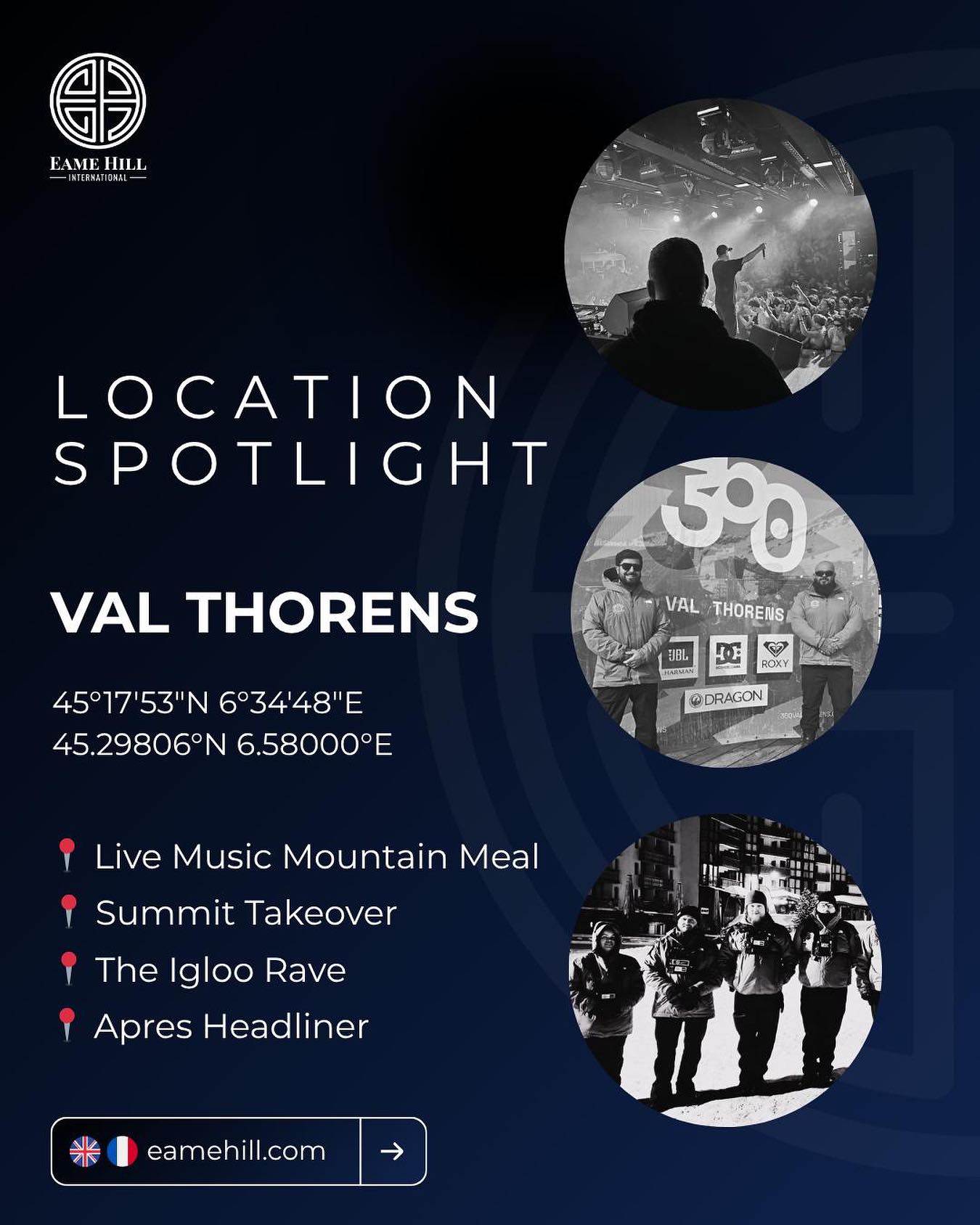 🌏 🇫🇷 Location Spotlight: Val Thorens
As part of the Alpine Resort Team Winter 25/26, one of our key operational hubs will be Val Thorens.
Val Thorens has been a key location for Eame Hill, where we’ve spent the most time operating over the years. We’re especially proud of our partnership with the Val Thorens Medical Centre, a relationship that plays a vital role in delivering exceptional care and support on the mountain.
💡 The highest resort in Europe and the highest point of the 3 Valleys area.
🚡 Lifts running up to 3,230m
⛷️ 321 runs with a total of over 600km
🔗 valthorens.com
One Team. Many Peaks. 🗻
#locationspotlight #valthorens #winterroles #alpineresortteam #eventsafety #medicalresponse #crowdmanagement #riskmanagement #eamehill #eamehillinternational