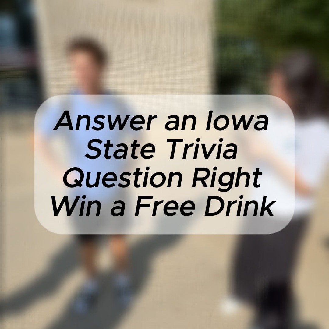 We hit campus to see how well Cyclones know their school!
Those who got the trivia right earned a free drink on us.
Missed the fun? Stop by Clouds — your spot 100 feet above campus for great drinks and good vibes.
#isu #iowastate