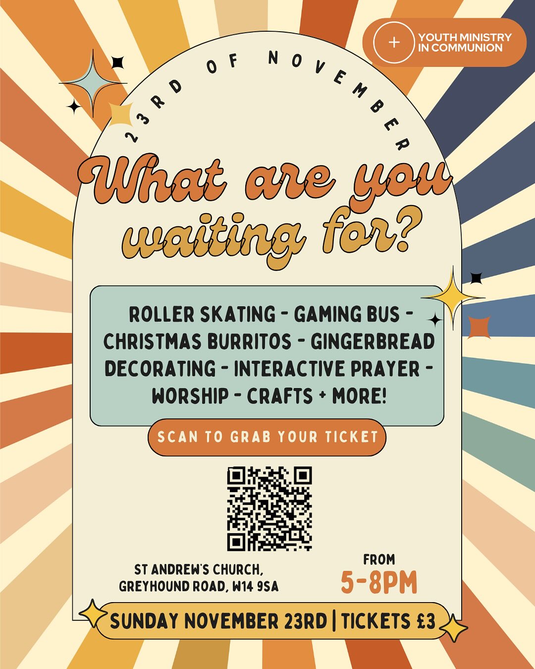 🛼✨ **ROLLER DISCO... in a CHURCH?!** ✨🛼
You heard that right 👀 We’re flipping the vibe and turning church into a FULL-ON 🎶 **ROLLER DISCO** 🎶
Come roll with us 🌀 lights, music, mates — enjoy Christmas Burritos and more — and then we’ll **slow it down** to end with worship around the Lord’s table 🙏
💬 What are YOU waiting for?
#ymic #rollerdisco #advent #adventvibes #waitingforyou #waitingforgod #church #churchofengland