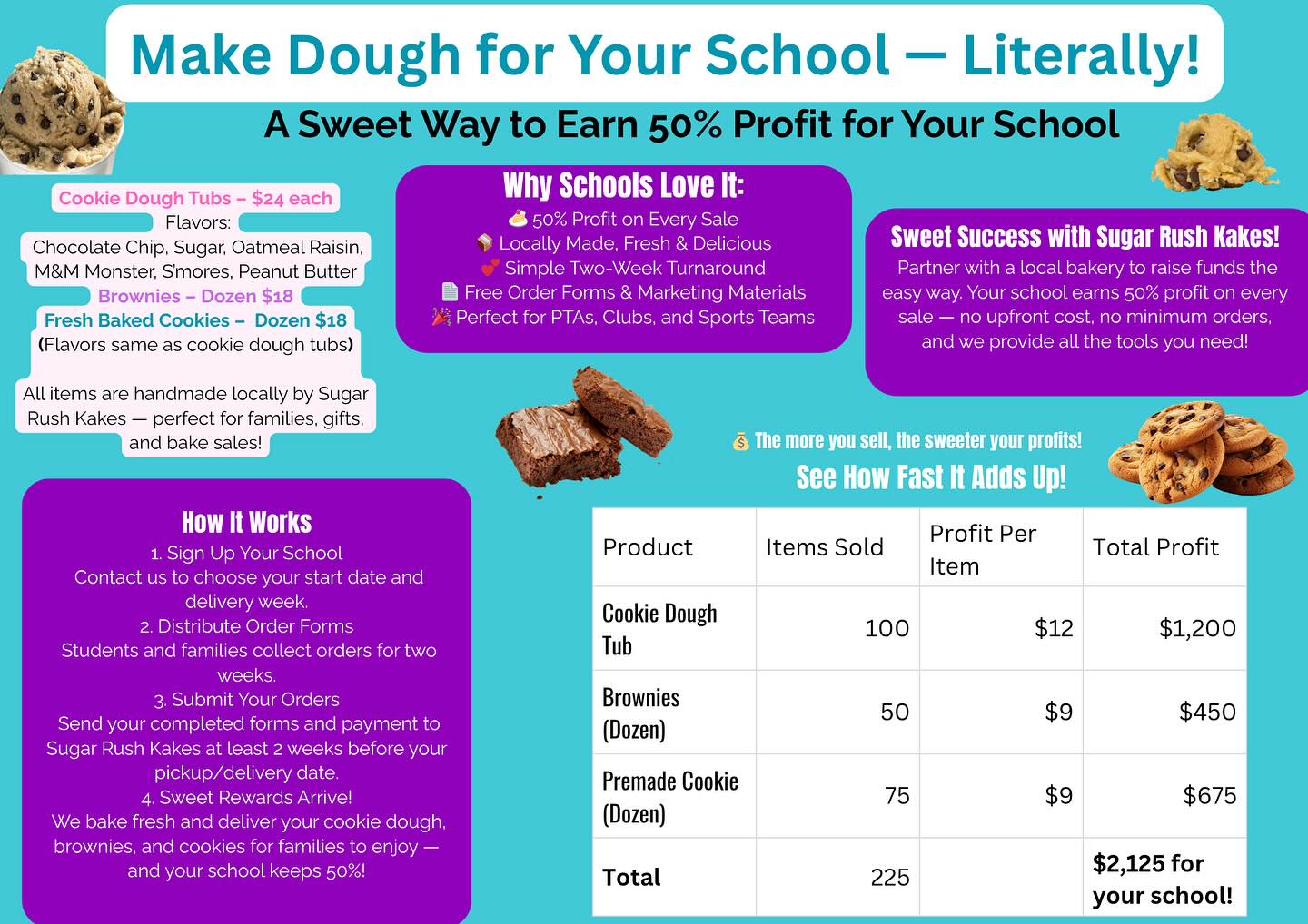 🍪 Exciting news! We’re launching our Cookie Dough Fundraiser — the sweetest way to support a great cause! Choose from delicious flavors like chocolate chip, sugar, oatmeal raisin, and peanut butter. Every purchase helps make a difference (and fills your freezer with ready-to-bake goodness)! Perfect for small groups, daycares or clubs! Head to our website and click the fundraising tab for more information.
#CookieDoughFundraiser
#SweetFundraiser
#DoughForAGoodCause
#BakeForACause
#CookiesForACause
#FundraisingMadeSweet
#CookieLoversUnite
#SweetSupport
#BakeAndGiveBack
#SupportLocalFundraisers