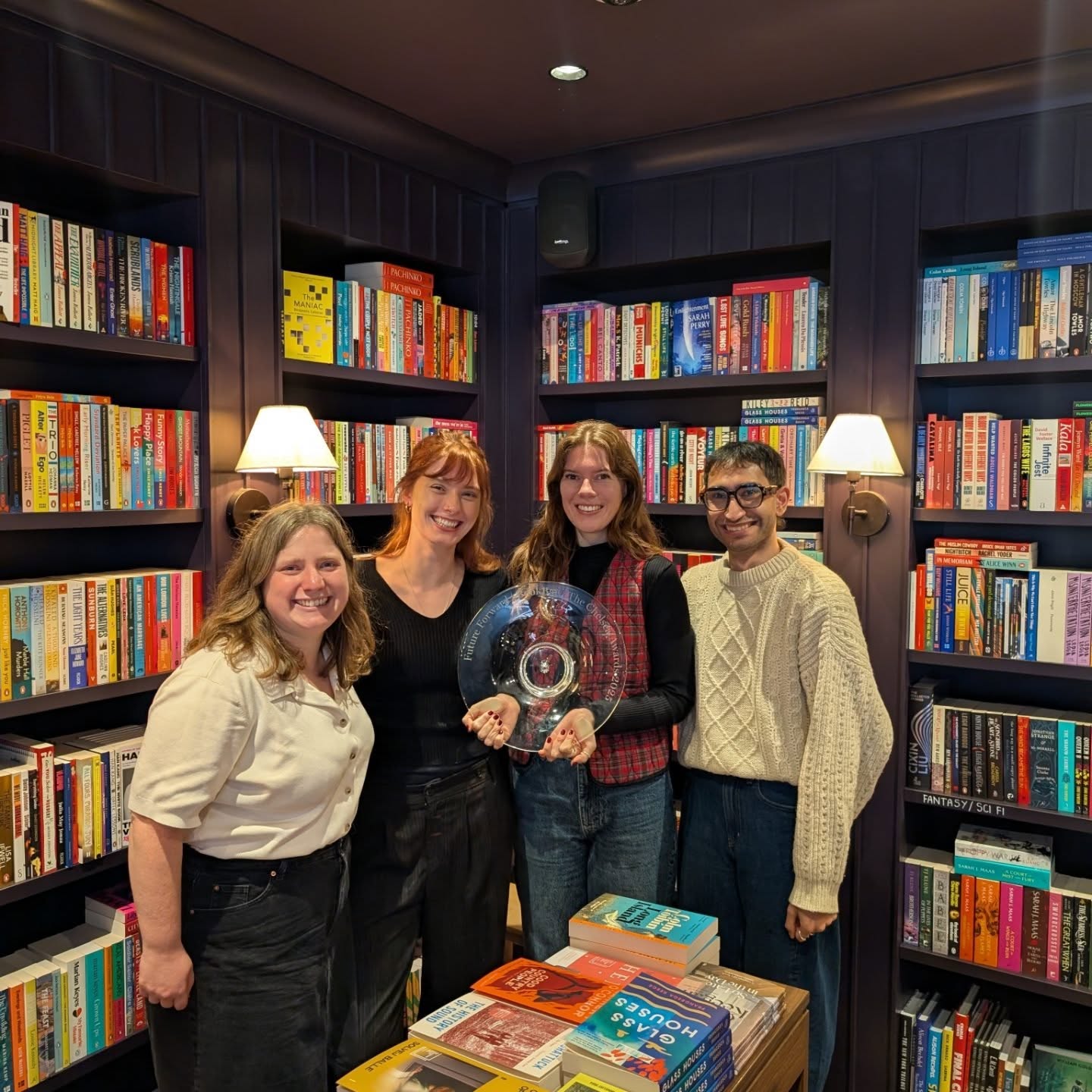 We won an award!!!
After just four months in our new shop, we were honoured to be awarded the Future Forward Award at the Chelsea Awards. Building community around books is central to everything we do at BookBar so to be recognised by our community in this way is so special to us.
Thank you to the Chelsea community for welcoming us so warmly to West London, and to our North London community who have supported us so steadfastly for four and a half years. Most of all, thank you to the brilliant BookBar team who make our shops the warm and welcoming place they are. 💜s are very full!
And just in time for Bookshop Day tomorrow! Come and see us until 9pm tonight and tomorrow and until 6pm on Sunday for 📚🍷☕
📷 Photos
1) some of the BookBar Chelsea team with our award
2) our founder at the Chelsea Awards on Tuesday evening - photo courtesy of Gabriel Bush Photography
3) with our friends and neighbours @_newforms_
4) the moment after we won!
5) our BookBar Chelsea manager, Elisa, and founder, Chrissy accepting the award on stage