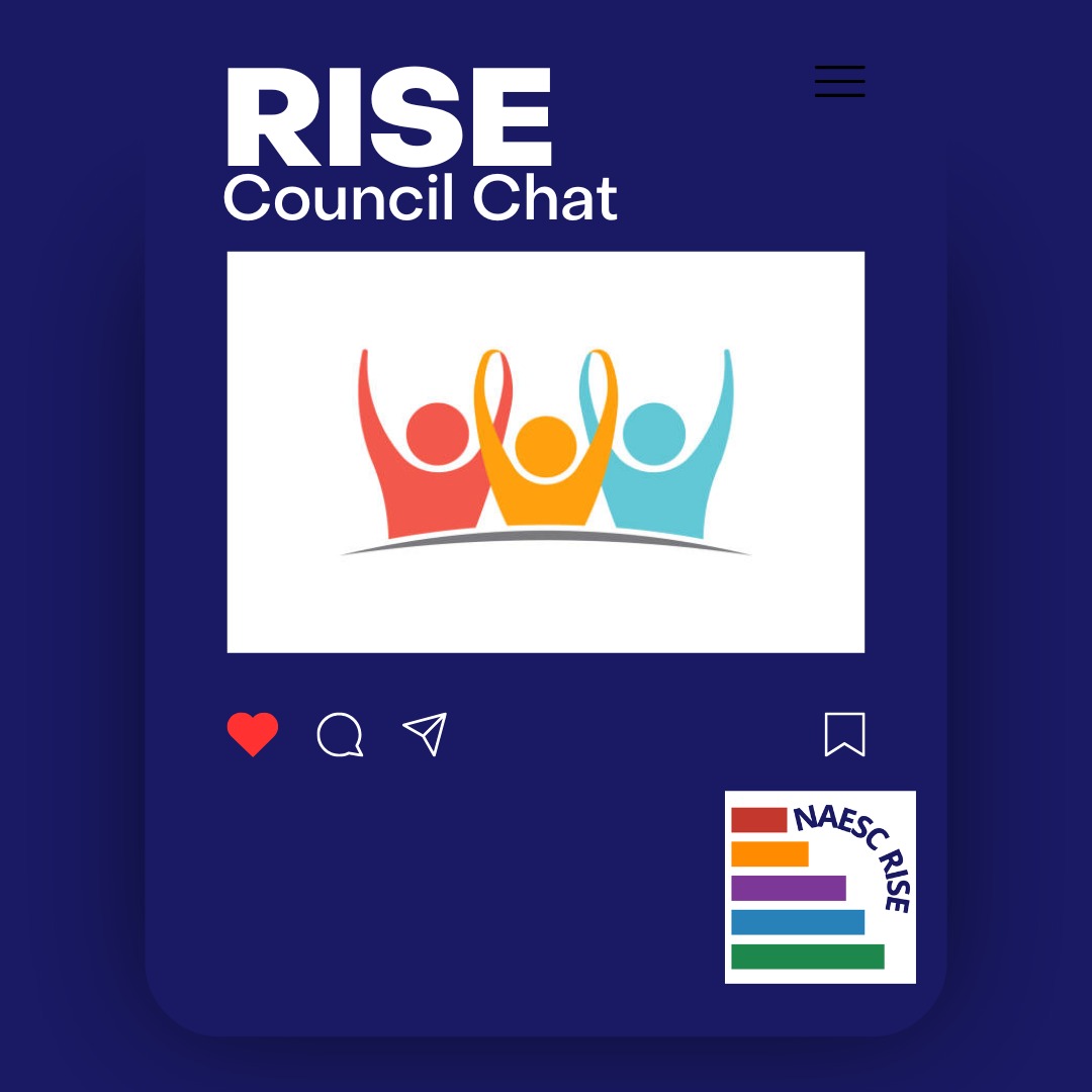 Join us TODAY at 6:30 pm CST for a council chat sponsored by RISE! It will be about community service/outreach events. Meeting link has been emailed to member schools; come share your ideas!