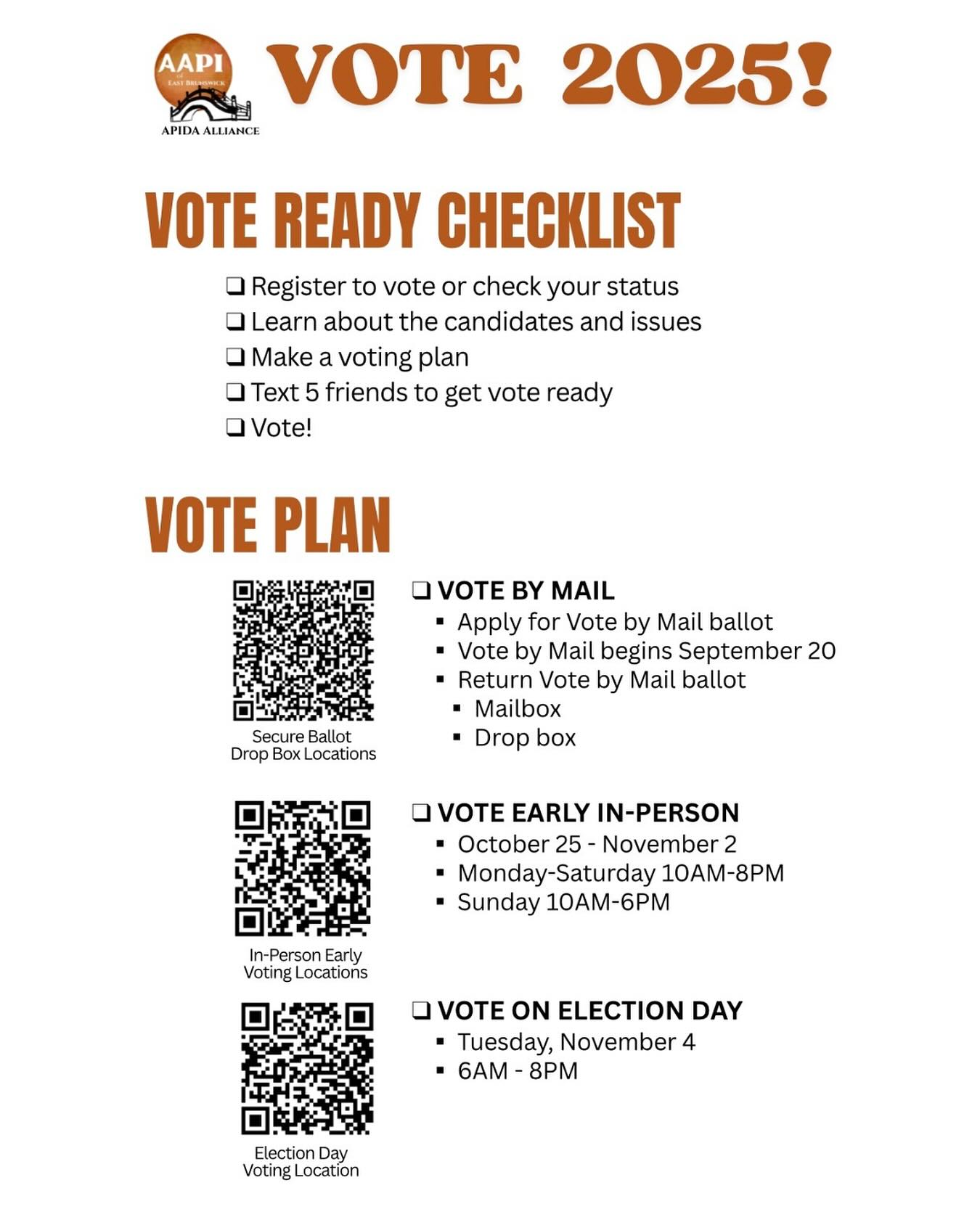 Did you know National Voter Education Week is October 6-10 this year? Happening Now 🙌🏽 Get Vote Ready with a plan and checklist ✅ Your Voice Matters! 🇺🇸🗳️