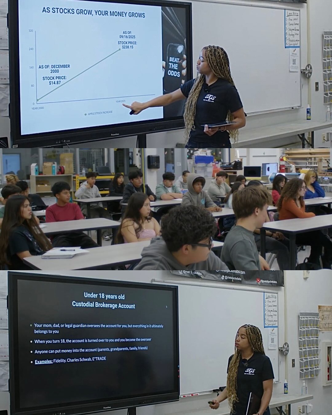 Sending a big thank you to Oxnard High School’s @metaljacketlabs Student-Run Enterprise for welcoming @sowtogoodsoil for a Financial Literacy Presentation on Stock Market Investing Fundamentals 📈.
The sky is the limit! Keep up the great work Metal Jackets! 📚🔥