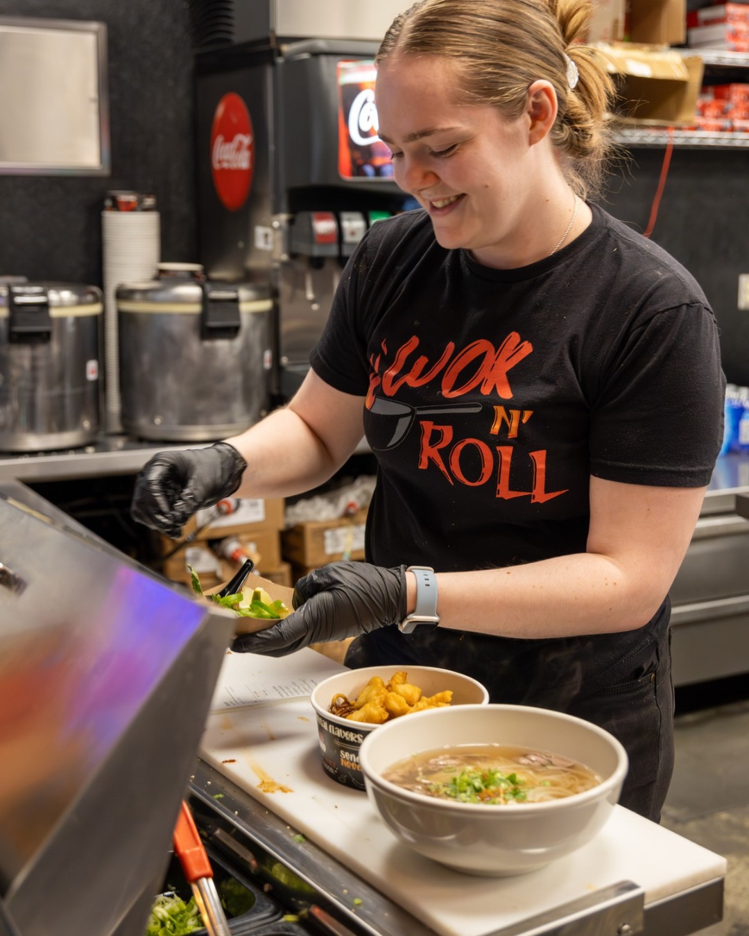 In case you haven’t heard the news, Wok N' Roll is leveling up. Soon you’ll find them in their very own spot right across the street. That’s the goal around here - The Warehouse Food Hall is a launchpad for local talent, giving small businesses a chance to grow, build their brand, and eventually branch out on their own.
We love to see it! But until the move’s official, they’re still slinging fresh bowls, yummy phacos, and crispy egg rolls right here inside The Warehouse.