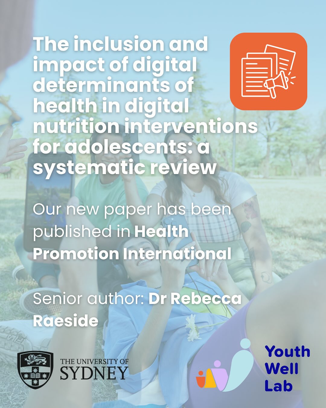 ๐ข New Publication Alert!
Excited to share our latest work published in Health Promotion International
โThe inclusion and impact of digital determinants of health in digital nutrition interventions for adolescents: a systematic reviewโ
As digital health tools become increasingly central to adolescent nutrition interventions, itโs critical to ask: Are we designing for equity or unintentionally widening the gap?
This systematic review explores how well digital determinants of health (DDoH)โlike affordability, usability, and accessibilityโare considered in digital nutrition interventions targeting adolescents aged 10โ19.
๐งพ Key findings:
โก๏ธ All 19 studies reviewed addressed at least one DDoH, but none addressed all nine.
โก๏ธ Affordability was the most commonly considered factor, while usability lagged behind.
โก๏ธ Most studies were conducted in high-income countries, raising questions about global applicability and equity.
โก๏ธ Due to limited reporting, we couldnโt assess the impact of DDoH on nutrition outcomes, highlighting a major gap in current research.
๐ก Why it matters:
Digital health interventions must be inclusive, accessible, and equitable. This review calls for more intentional integration of DDoH in the design and evaluation of interventions to build solutions that work for all.