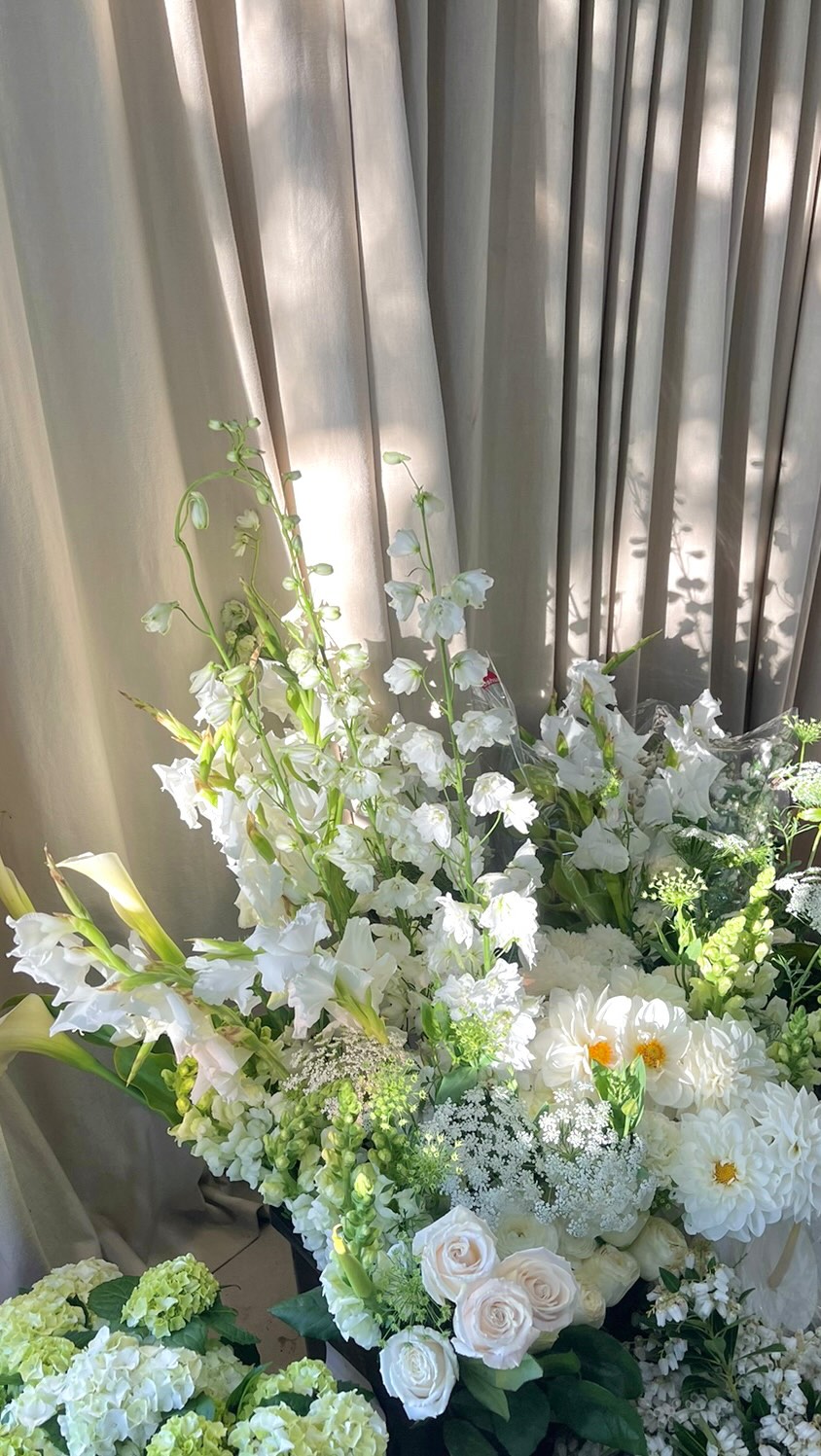 Floral heaven in the studio last week 🕊️
The most fitting peacefulness for Isabelle & Josh’s wedding prep - morning light bathing the market run and casting the dreamiest shadows, accompanied by the sound of a family of birds outside
