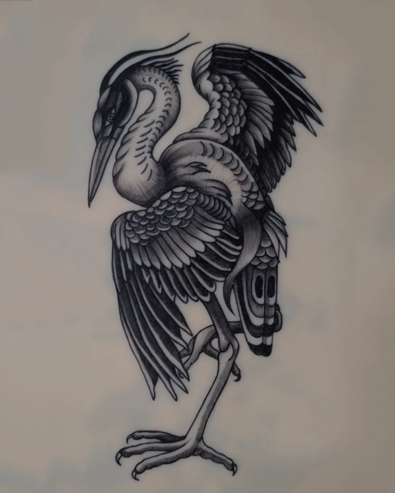 Not my design but great opportunity for practice ✨
.
.
#practice #fakeskintattoo #cranetattoo