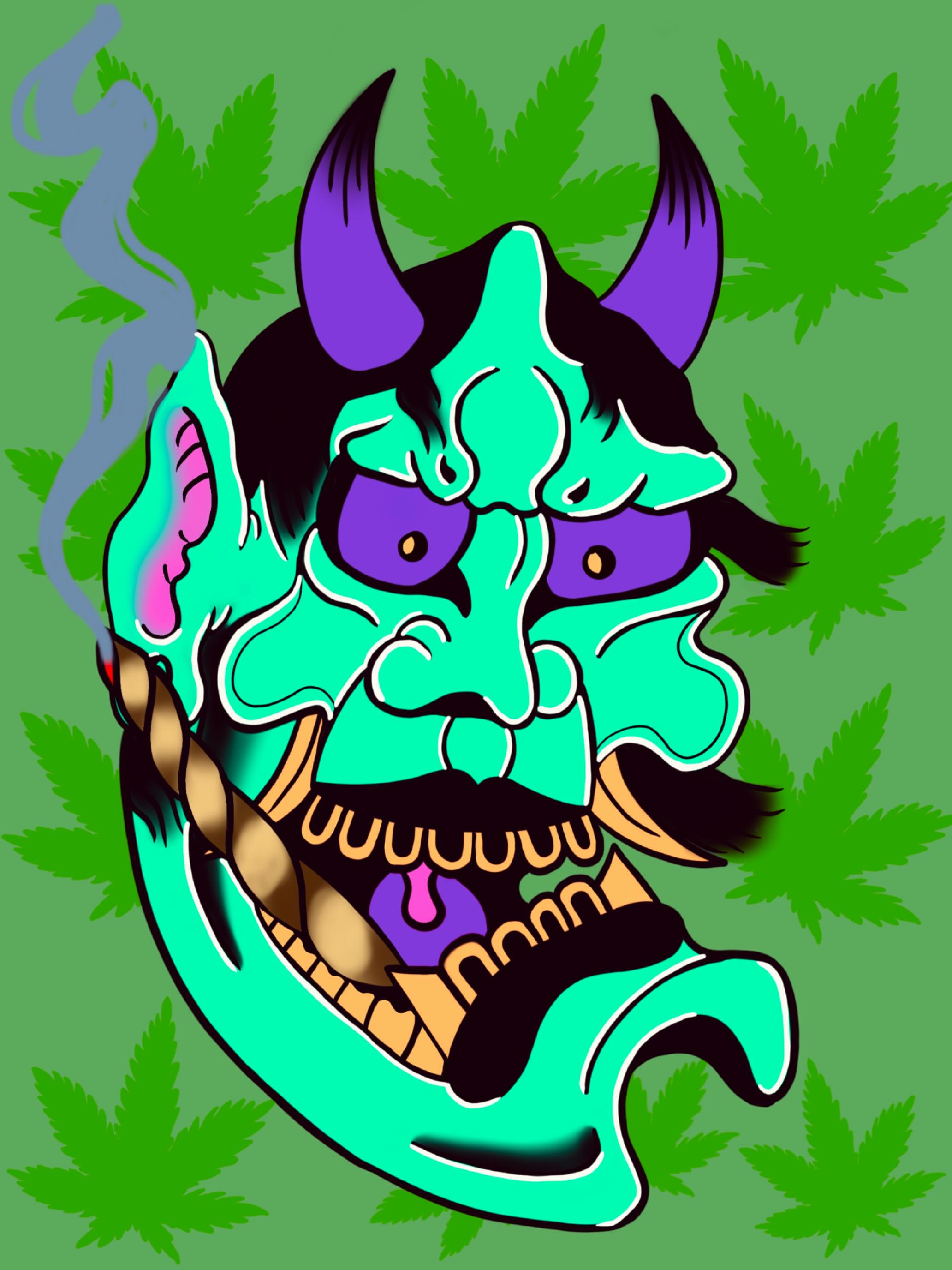 Just messing around #doodle #hannya #digital #prolly painting this