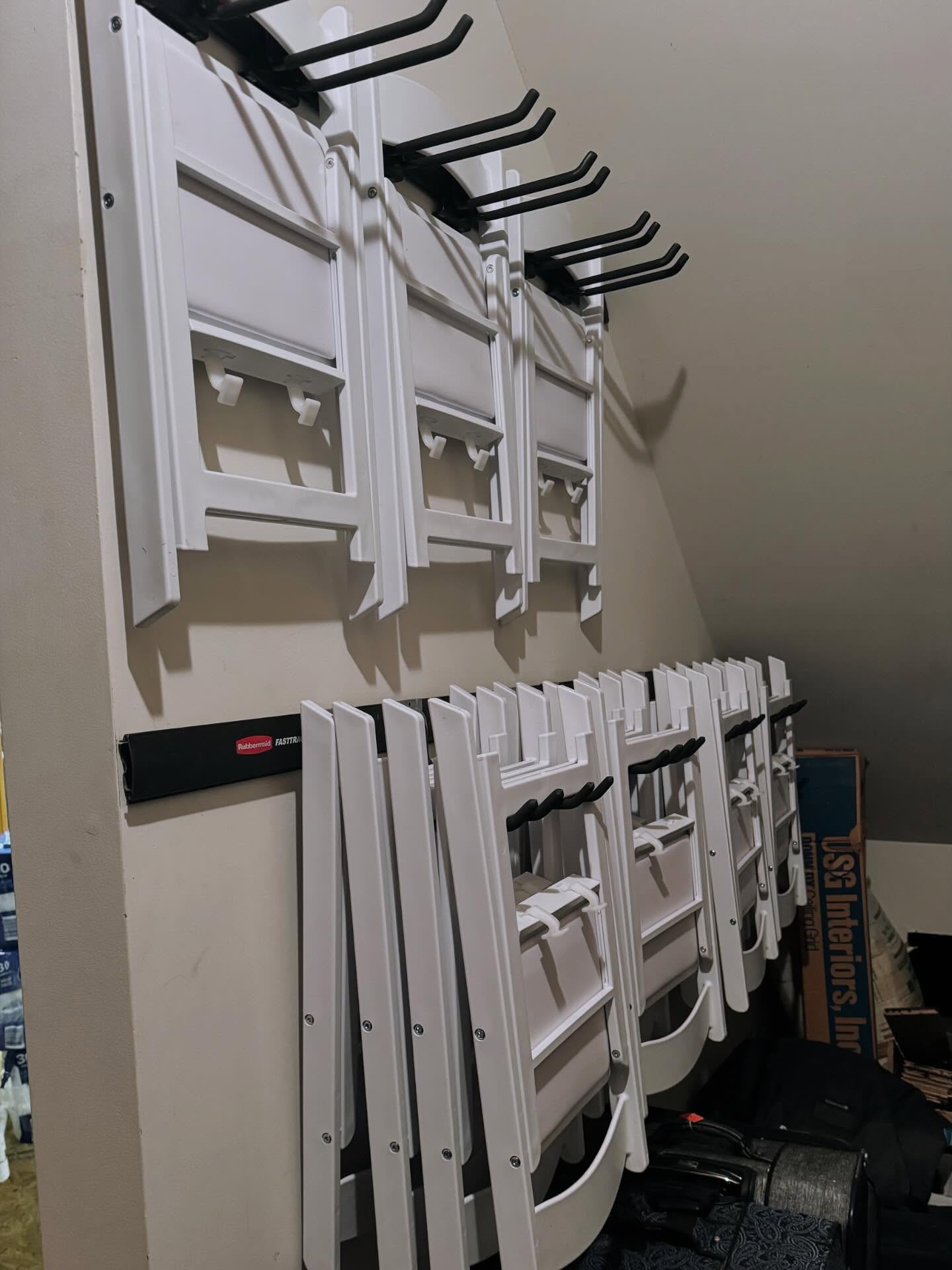 Tired of the folding-chair avalanche?
We used a couple of Rubbermaid FastTrack rails paired with Utility Multi Hooks in this client’s basement storage closet to keep all those party chairs in check.
Each hook holds up to 50 lbs, and using two hooks per set keeps the chairs neat, secure, and easy to grab. Each “pair” holds four chairs comfortably.
Perfect for anyone who pulls out extra seating for holidays, cookouts, or family game nights. This setup saves floor space and your sanity. 🙌
Yes - you can get this system at Home Depot and Lowe’s but if you’d prefer and Amazon link to both items just type “chairs” in the comments and I’ll send the link straight to your DMs!
#ShareTheLex #LexingtonKYOrganizer #LexingtonKentucky #CentralKentucky #RichmondKentucky #WinchesterKentucky #kentucky
#OrganizedLiving #DeclutterYourHome #ProfessionalOrganizer #HomeOrganization #TidyUp #SimplifyYourLife #ClutterFree #OrganizedHome #ClearTheClutter #holiday #basementorganization #garageorganization #chairstorage