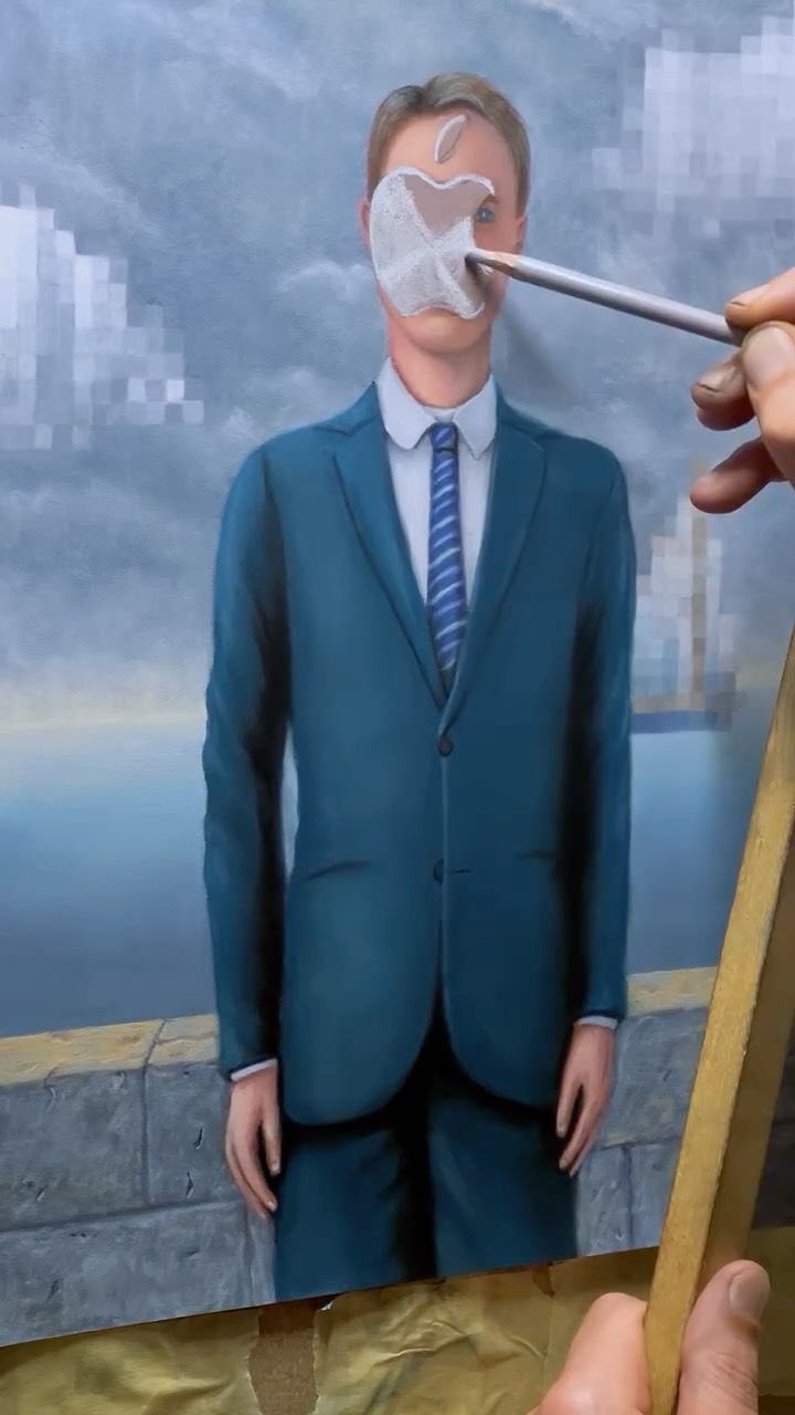 René truly understood it all: humanity will eventually live hidden behind an apple, unable to distinguish what is real from what is not. 🍏
Rene’s prophecy
Pastel on paper
30x40cm
#surrealism #pastelart #fineart #pastel #contemporaryart #magritte #apple