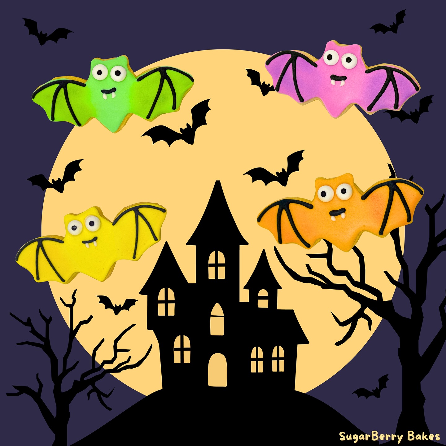 Beware… something spooky is in the air! 👻
Our bat cookies are taking flight for Halloween. 🎃
🦇 Catch them before they fly away
📱 (440) 815-1822
📧 hellosugarberrybakes@gmail.com
.
.
.
#cutedesserts #homemade #baking #decoratedcookies #bakedgoods #yum #foodiegram #bakery #sugarcookies #HandDecoratedCookies #foodie #dessert #cookies #homebaker#hellosugarberrybakes #halloween #halloweencookies #bats