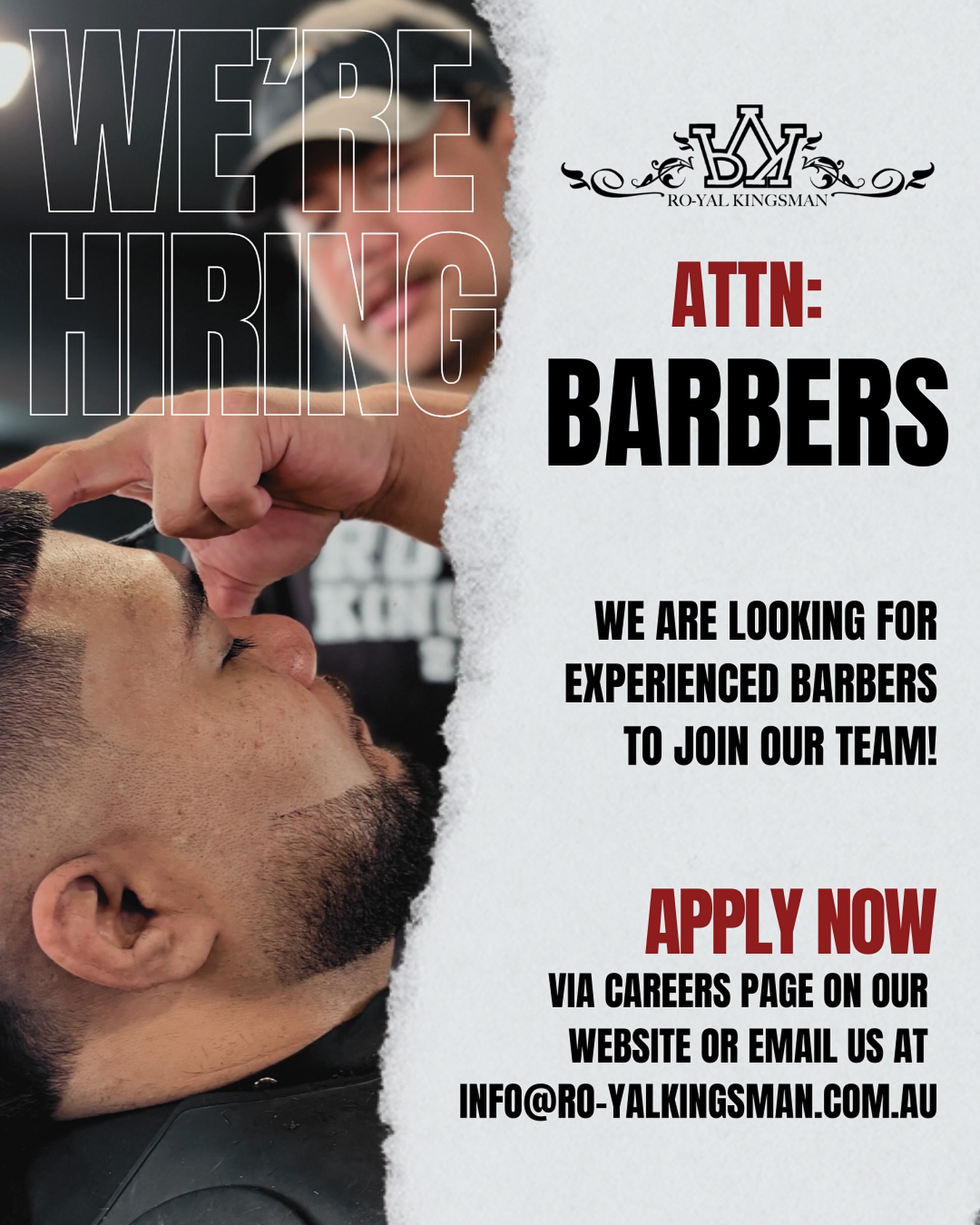 CAIRNS, LISTEN UP! We're on the lookout for skilled barbers to join our team! Apply Now! *Link in bio*