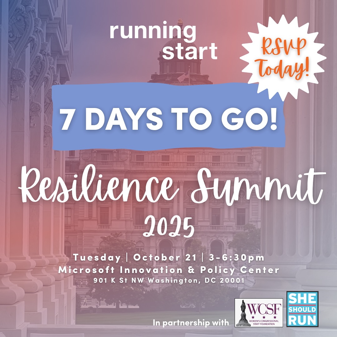 7 DAYS TO GO! ✨
The Running Start Resilience Summit 2025 is almost here!
Join us for an unforgettable afternoon of vulnerability, leadership, and connection — designed to help you build the resilience to thrive in every season.
🗓️ October 21 | 📍 Microsoft Innovation & Policy Center
Don’t wait — RSVP today to join our community as we embrace vulnerability, and explore how our toughest moments can become our greatest strengths. https://bit.ly/ResilienceSummit25
#ResilienceSummit2025 #RunningStart #LeadershipInAction #RSVPNow