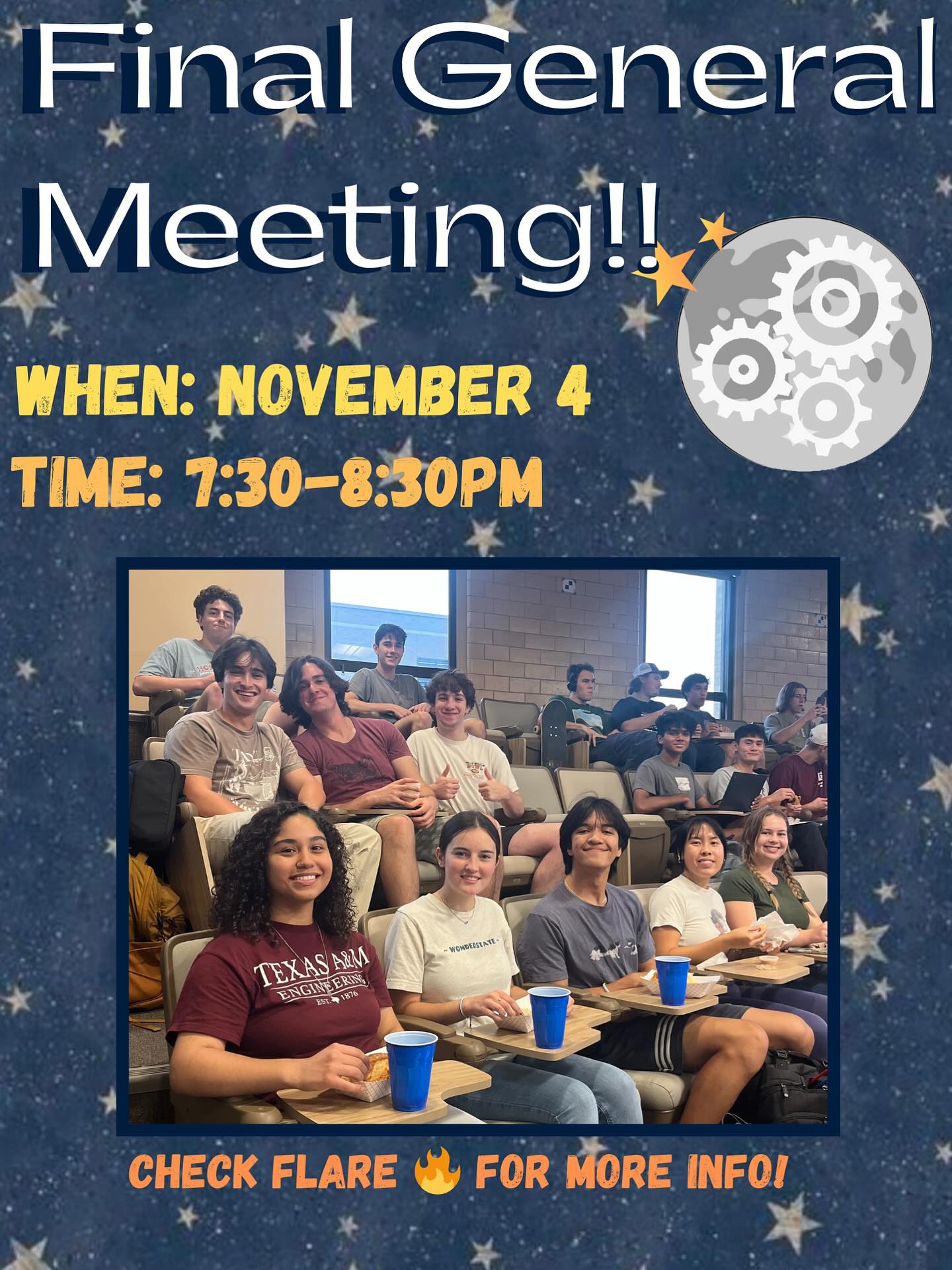 “Don’t cry because it’s over😢, smile because it happened😀” - John Rios. The final general meeting will be this Tuesday!!!! Get excited 🙌🔥 We hope to see all of you there!!👍👍