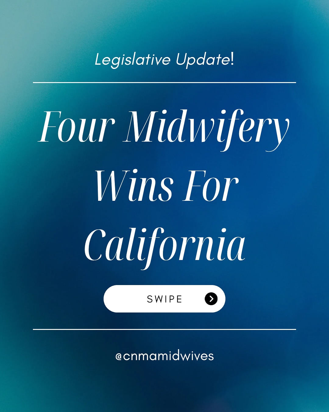 Four Midwifery Wins for California!
We’re celebrating a historic day for midwifery in California! On October 11th, 2025 @cagovernor Governor Newsom signed four major midwifery bills into law, three of which were proudly sponsored by CNMA!
✨ AB 55 (Bonta): Streamlines outdated licensing barriers for freestanding birth centers, increasing access to safe, community-based maternity care for Medi-Cal and underserved families
✨ SB 520 (Caballero): Creates a dedicated fund to establish new nurse-midwifery master’s programs in California, addressing the maternity care crisis and expanding access to high-quality, culturally responsive care
✨ SB 669 (McGuire): Creates an Emergency Standby Perinatal Unit pilot program for the provision of obstetric and neonatal care to patients transferred from a freestanding birth center, or who present to the hospital’s emergency department with an urgent issue.
✨ AB 836 (Stefani): Funds a statewide analysis to evaluate and strengthen California’s midwifery education pipeline, with a focus on equity, workforce sustainability, and serving communities most impacted by provider shortages
These wins represent years of advocacy by CNMA members, partner organizations, and reproductive justice advocates across the state. Together, we’re building a future where midwifery care is accessible, equitable, and sustainable for every Californian.
#Midwifery #CaliforniaMidwives #CNMA #ReproductiveJustice #MaternalHealthEquity #BirthCenters #MidwiferyEducation #LegislativeWins #CommunityBirth