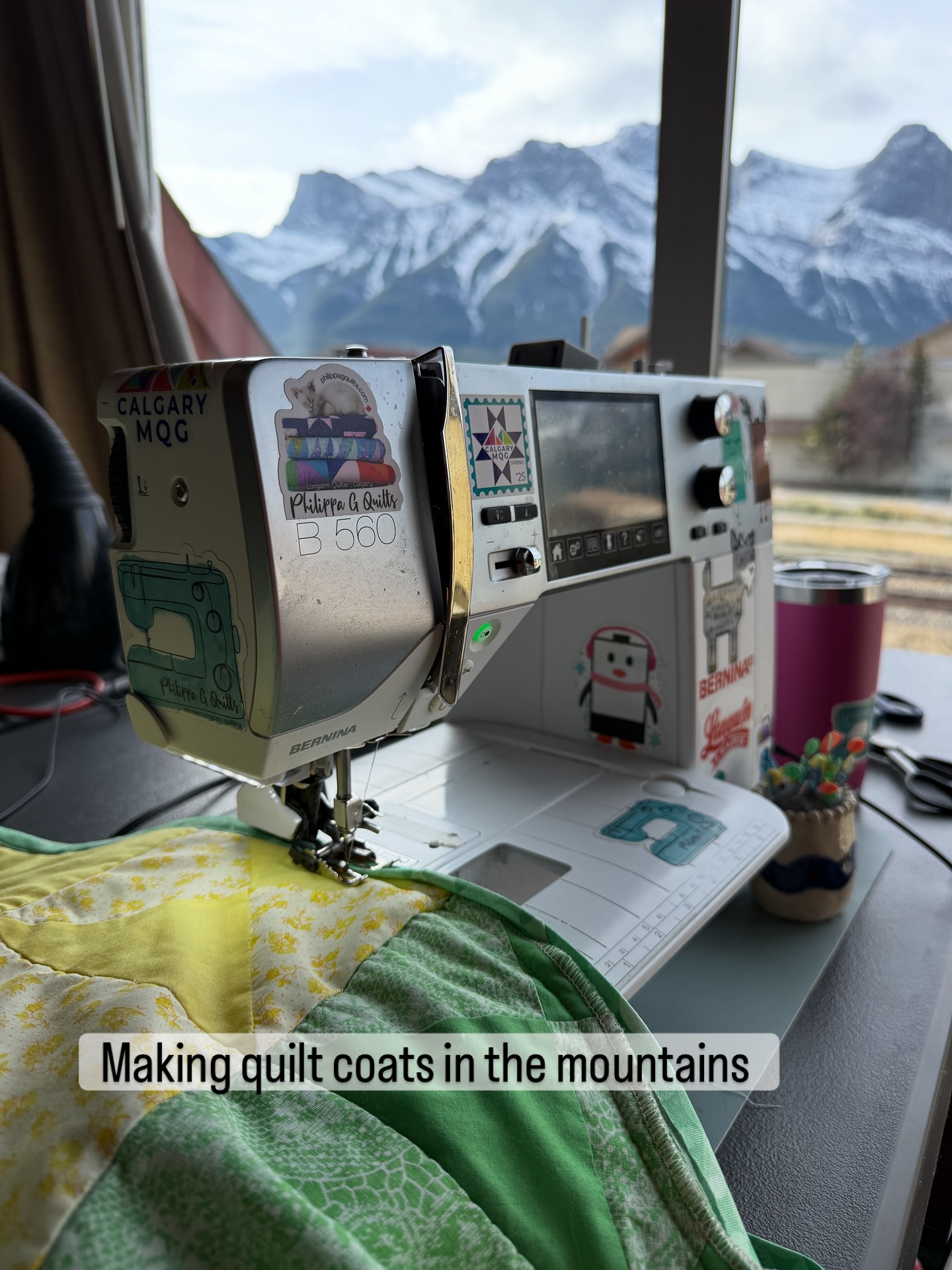Lots of sewing in the mountains this weekend with @calgarymqg and 5 more coats ready to list at The Lakes shop. Link in profile.