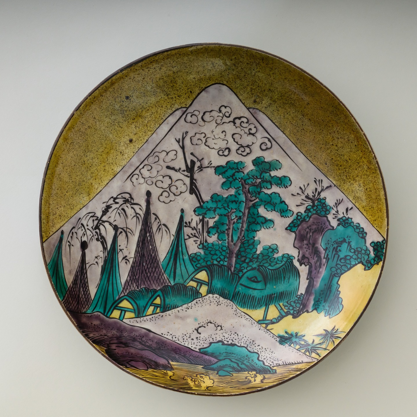 #特別展示#福井県#福井市#ふくい藤田美術館#古九谷と再興九谷の世界Ⅱ#富士#富士に干網の図大平鉢
