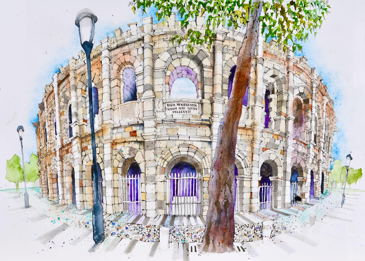 Final one from a brilliant week in Nimes last month: I had a first go at this amazing Roman structure but wasn’t pleased with the result so had a second go to try to incorporate this huge structure onto the page in its entirety. It involved bending perspective a little but I think I got there in the end.
.
#art #artistsoninstagram #drawing #urbansketching #urbansketch #urbansketchers #kunst #oxfordshireartweeks #artist #penandink #penandinkdrawing #sketching #global_sketchers #urbansketchcourse #draw #sketch #artwork #artweeks #nîmes #nimes #arenesdenîmes #france #otmoorartfair