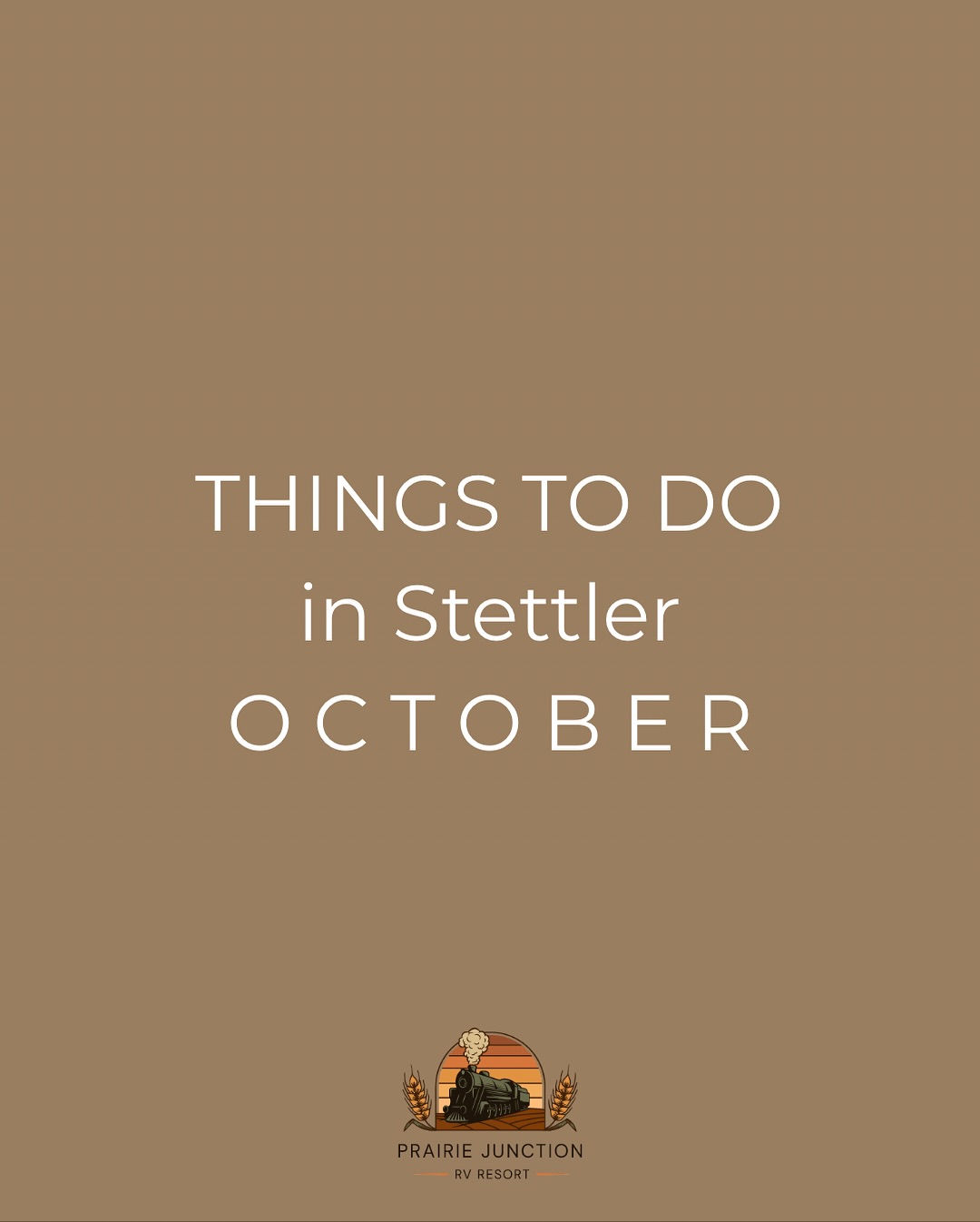 When you come to Prairie Junction you can choose to attend fun events around Stettler and then come “home” to relax in the hydrotherapy spa, night fire pit, and your cozy RV or Cabin.
October:
• starting October 23rd : Stettler Town and County Museum’s Booseum Haunted House is one of the top fundraisers that is all volunteer run! Take note of dates and times as you don’t want to miss out on this spooktacular event!
• October 18th : Alberta Steam Train Harvest Pumpkin Fest: the train travels to the “Country Hideaway”, includes pumpkin picking, hay rides, petting zoo and more.
.
.
.
#stettler #albertasteamtrain #albertacamping