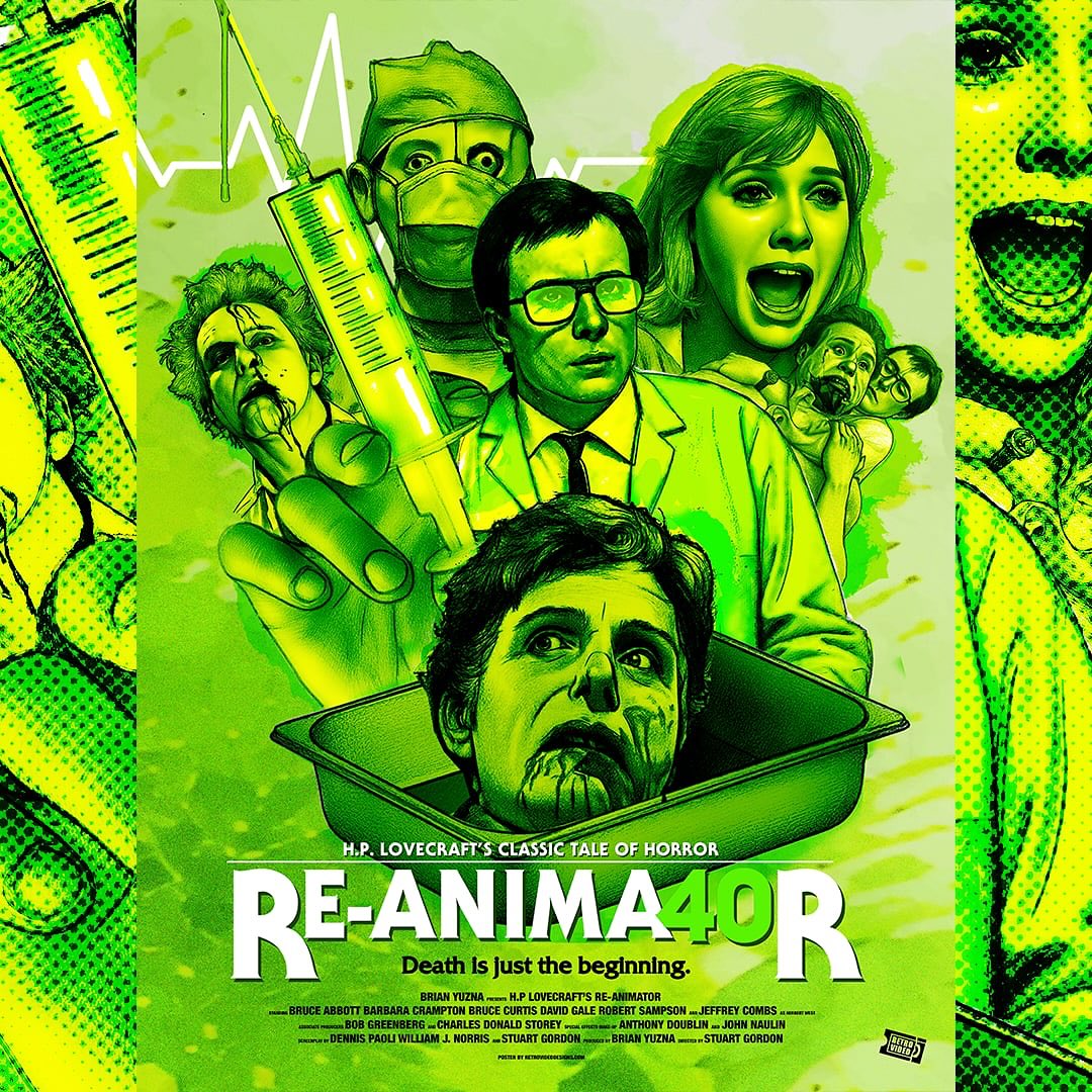 My new 40th anniversary Re-Animator poster. This film is in my top 5 horror films all time so I wanted to revisit my earlier revue cinema poster and create something new and striking. @ampposters @revuecinema @nightmare_alley_to @arts_horror_movie @ruemorguemag @barbaracrampton #reanimator #reanimatorfanart @_terror_vision_ @terrorthreads @frightrags @arrowvideo @ignite.films @fangoria @anchorbayentertainment