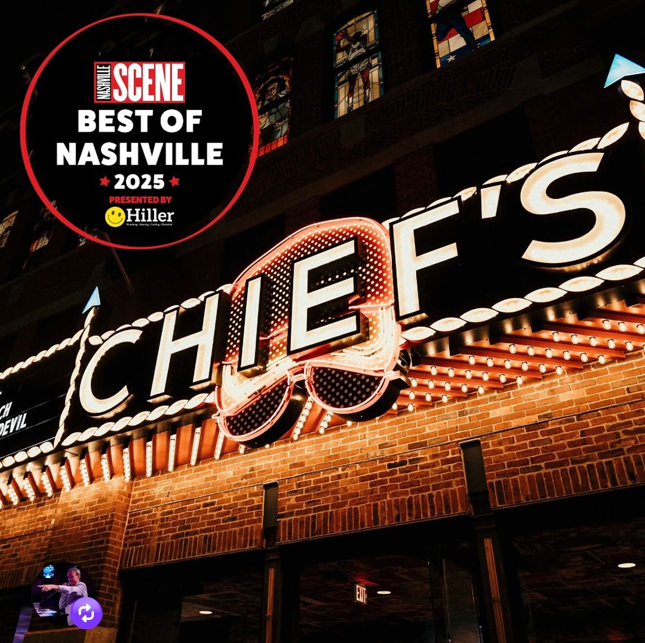 Well, it’s official. Chiefs was named best bar in Nashville. So happy to be a part of this establishment and operation. We really do have the dream team of management and staff and one of the best dueling piano bars in Nashville. What an honor.