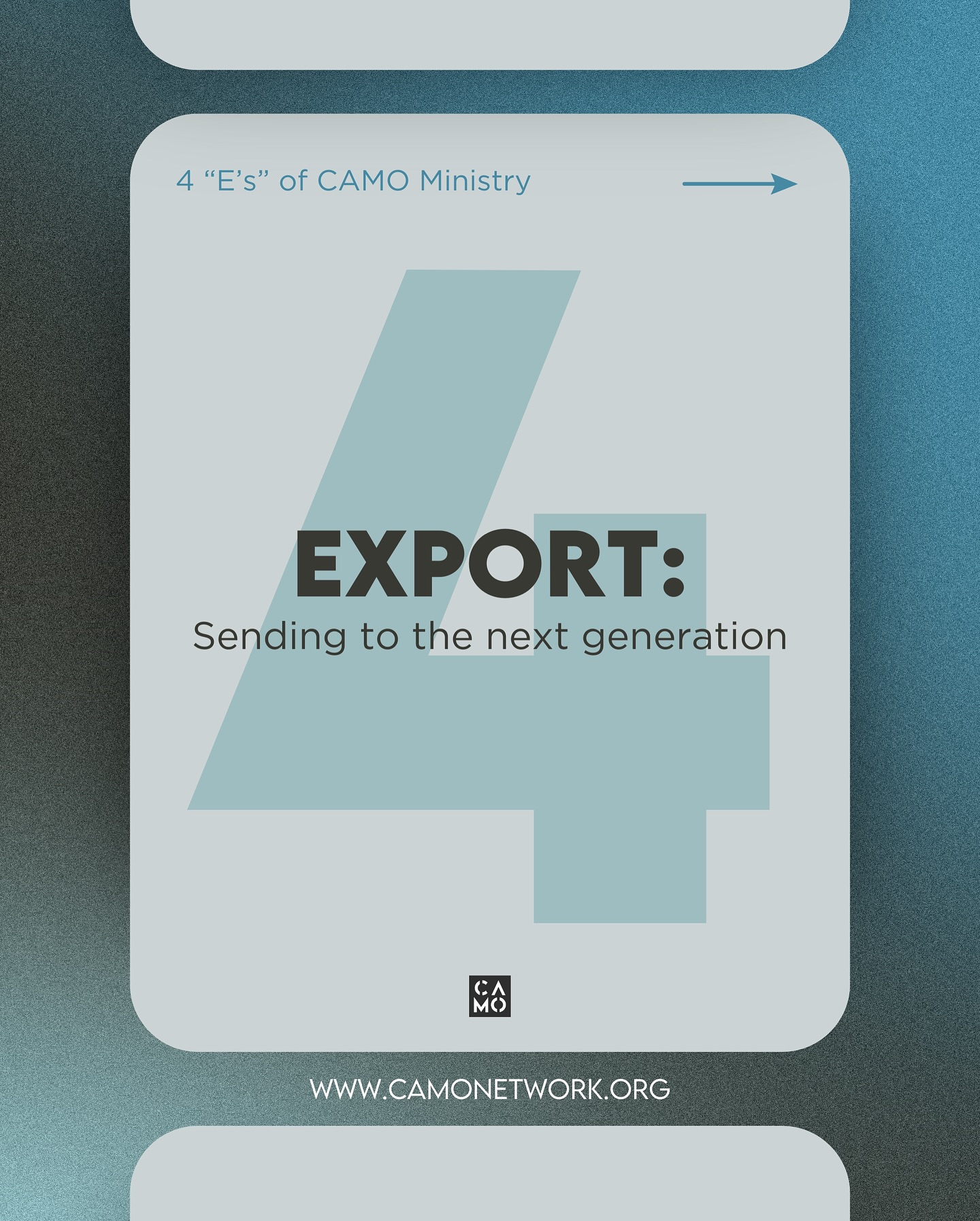 Our fourth and final objective is to Export. We desire for students to continue impacting the Kingdom of Christ long after graduation. Jesus commands all His disciples to make disciples of all nations, and we want to see our students live that out. Our aim is to help them transition strategically into post-college life—so they can be effective laborers for Christ in their churches, families, communities, and workplaces.
#collegeministry #camo #campusmovement #campusministry