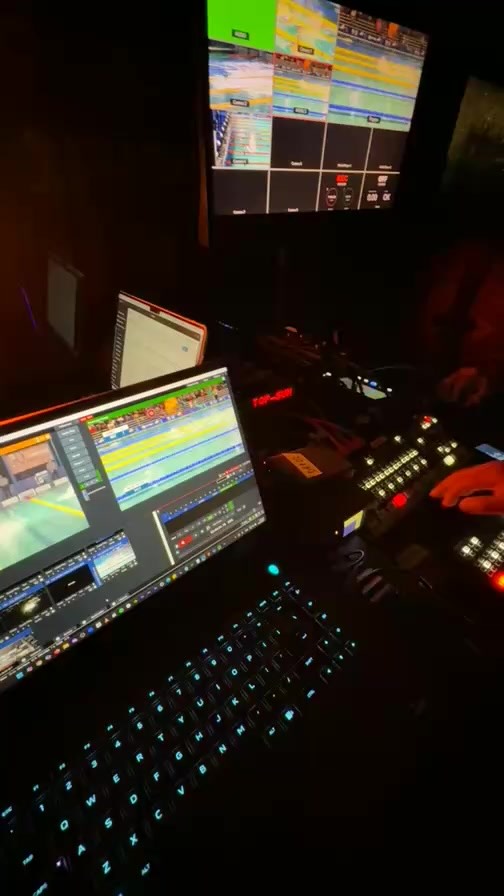 Detrás de cámara de Transmisión en vivo, en cabina Juegos centroamericanos