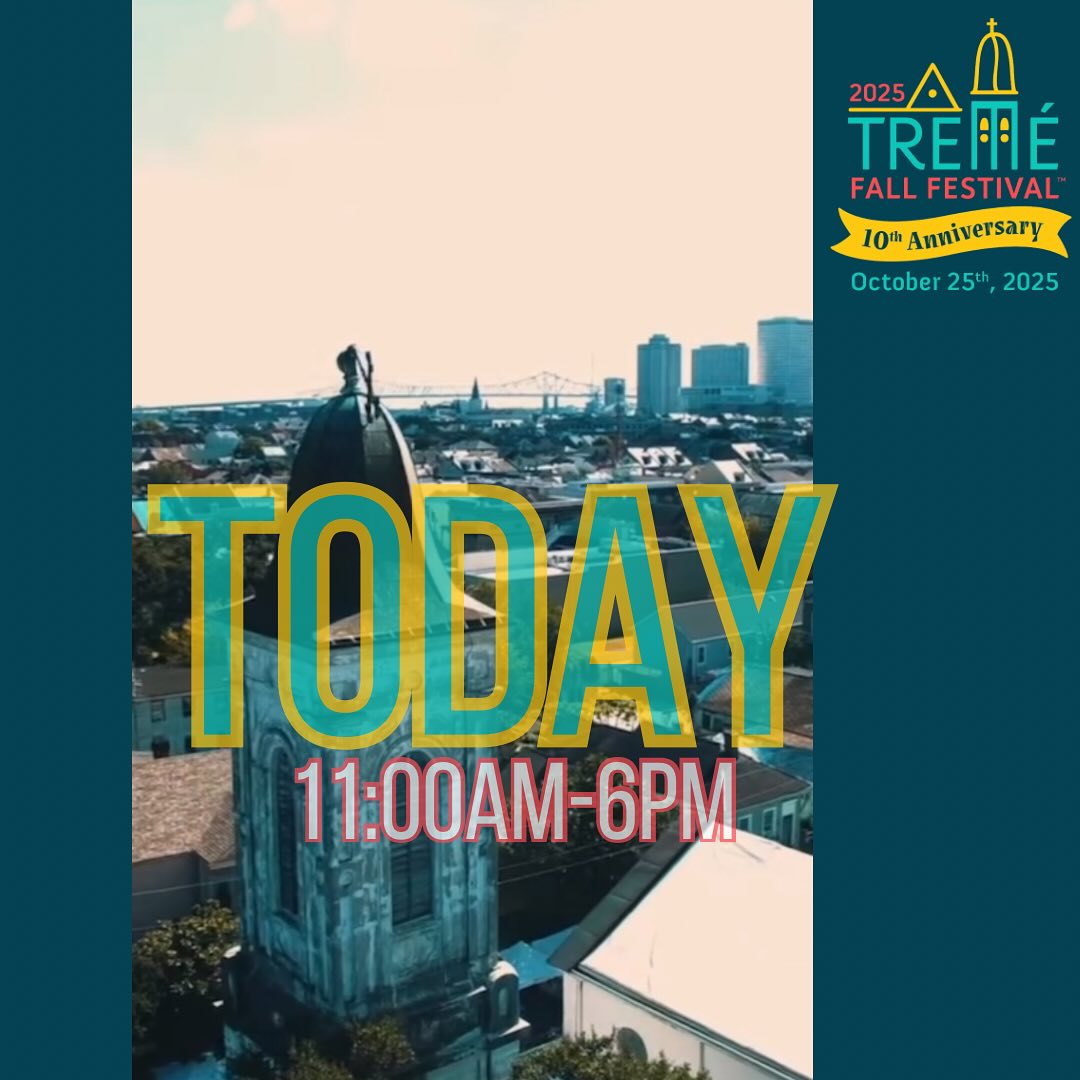 Join us on the festival grounds at St. Augustine Church, 1210 Governor Nicholls Street, for a day filled with live music, food, art, and community.
The Second Line Parade starts at 11:00 AM at Kerlerec & Henriette Delille — don’t miss it!
Check out tremefest.org for more information.