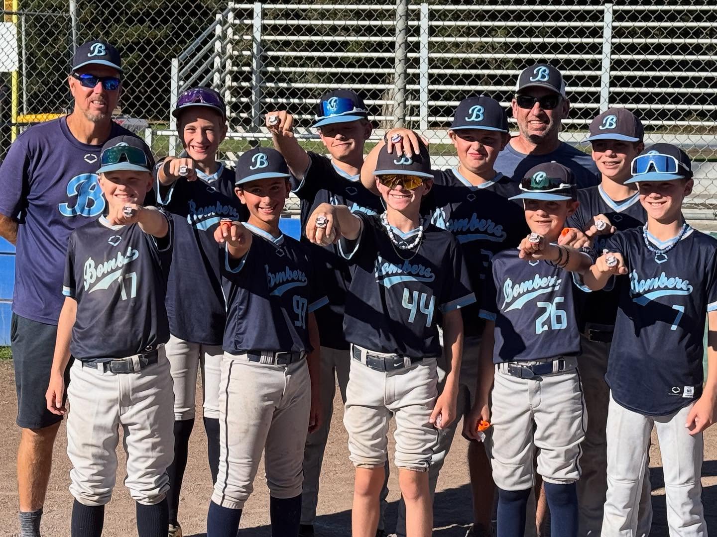 Coach Rosenberry’s 12U Bombers went 4-0 and outscored their opponents 38-14 en route to the championship this weekend in Aptos. Clyde, Henry and Jude share the MVP honors!!! #bombersbaseballmarin
